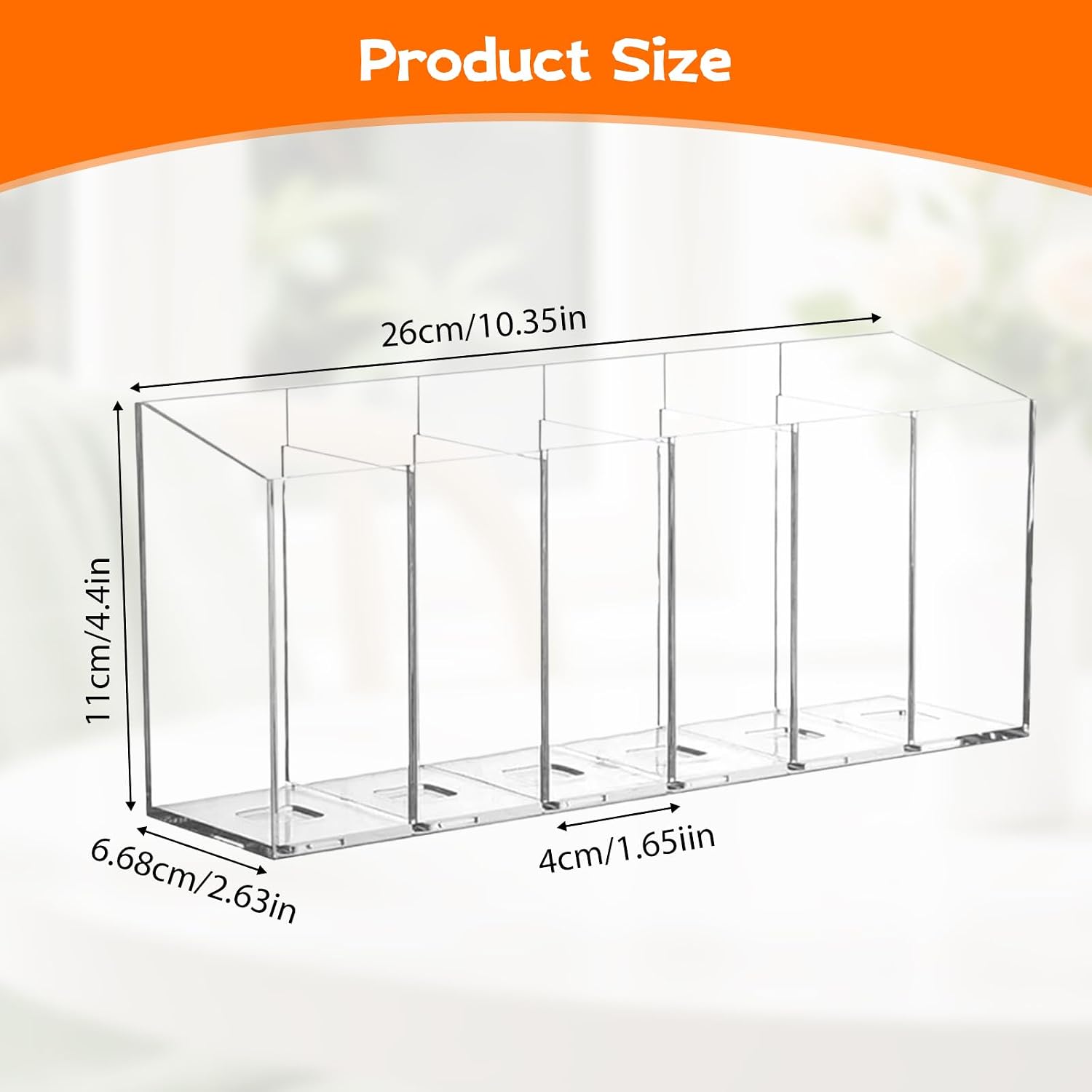 Detalle 2 de Acrylic Drink Packet Storage Organizer 6 Compartment
