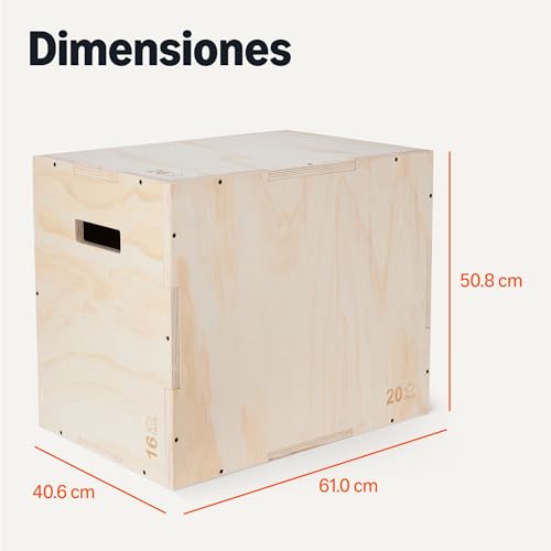 Detalle 1 de Amazon Basics - Caja pilométrica de salto para gimnasio en casa, 61 x 50,8 x 40,6 cm