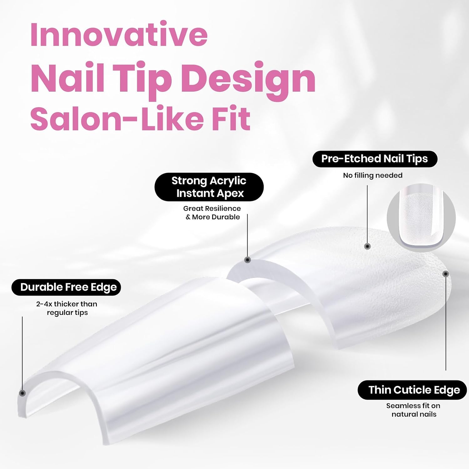 Detalle 2 de Beetles Tipex Lite Apex Nail Tips 512pcs