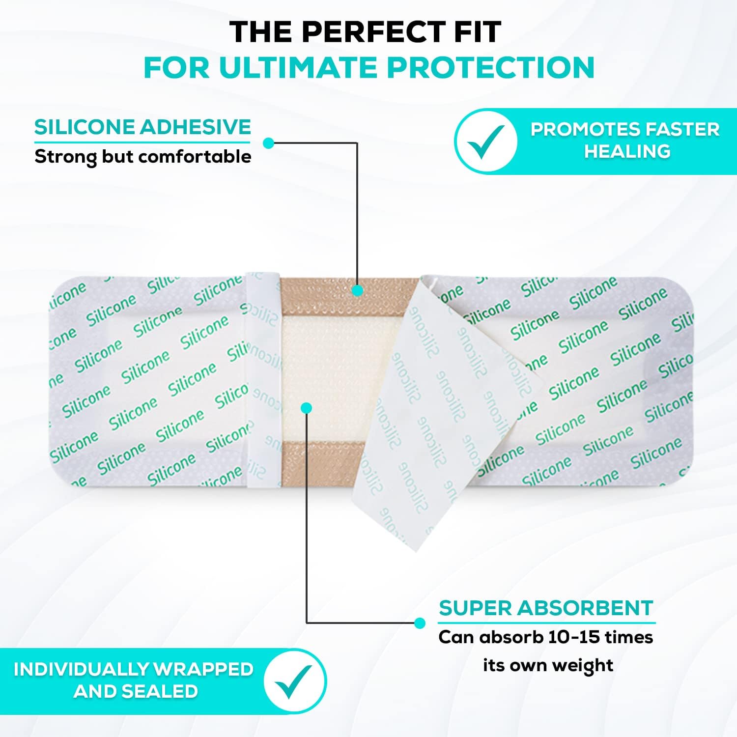 Detalle 2 de MedVance V3010412 Silicone Foam Dressing, 4" x 12", 10-Pack