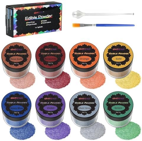 Detalle de Cakestar Edible Luster Dust, 8-Colour Set, 7 g for Drinks and Desserts