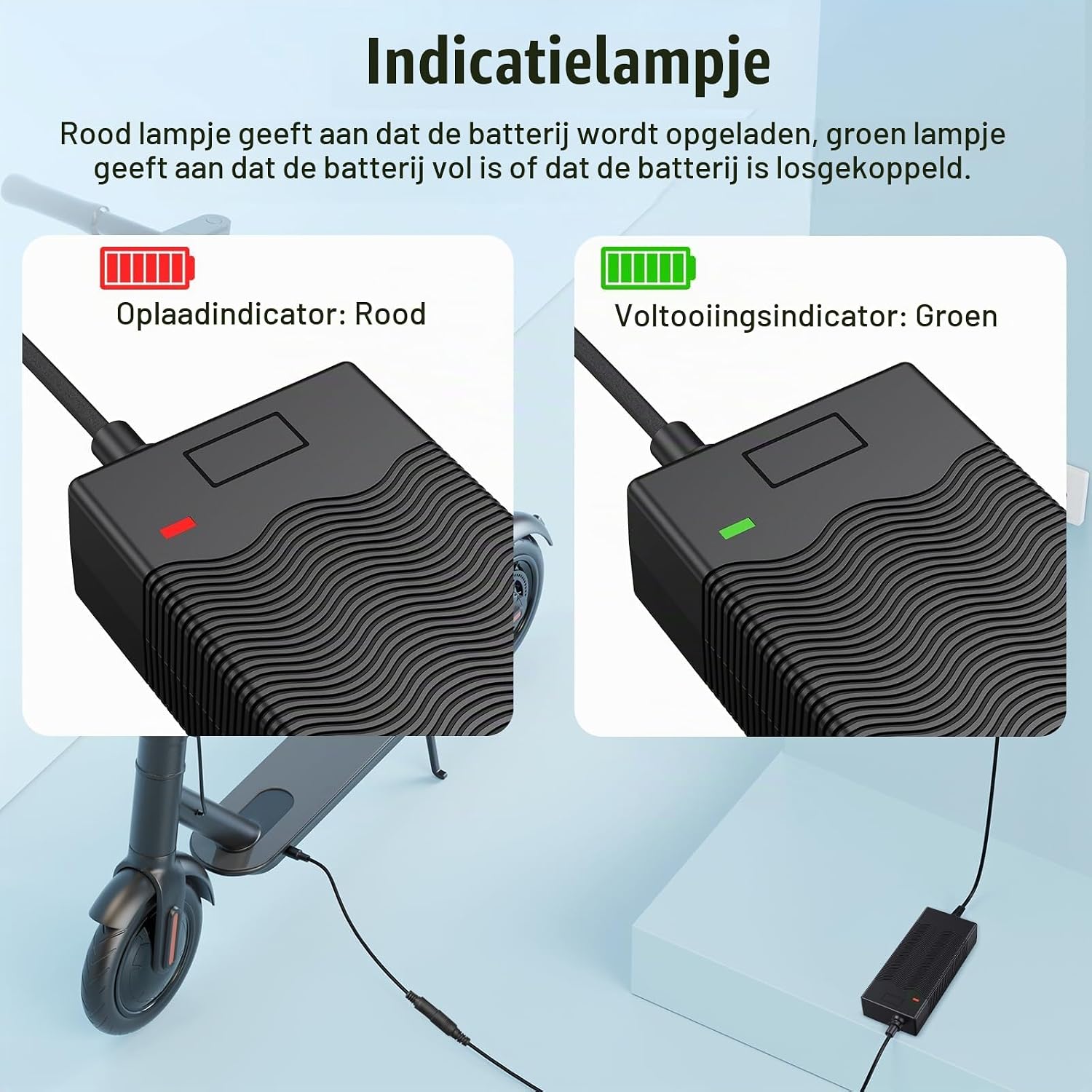 Detalle 1 de ZIMAOER SJT-84W-10S e-stepoplader met DC-stekker van 5,5 × 2,5 mm