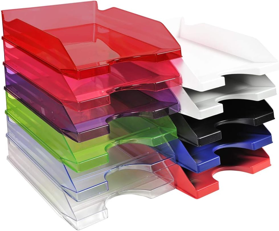 Thumbnail 2 de Exacompta 12323D – Lot de 10 corbeilles à courrier ECOTRAY cristal, 34 x 25 x 6,5 cm