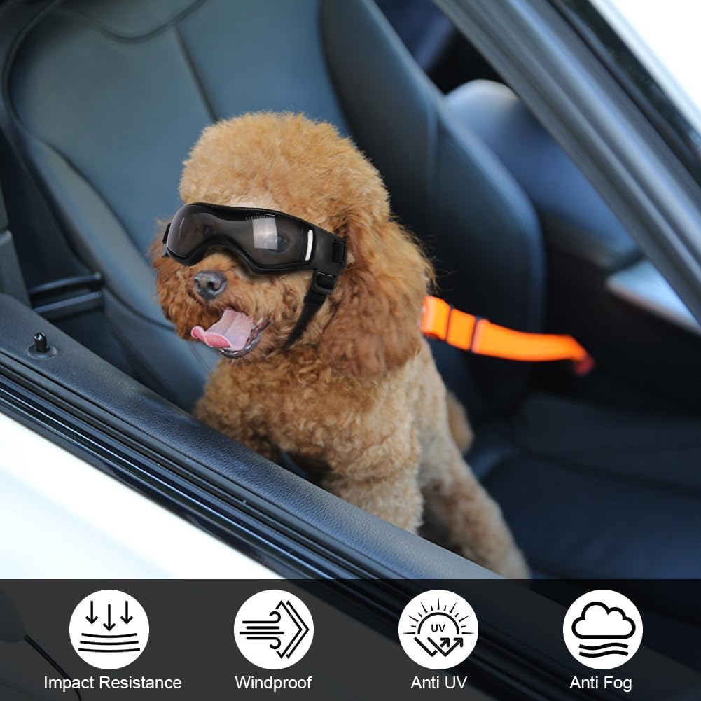 Detalle de Adiwo Dog Sunglasses, Adjustable Dog Goggles with Fashion Snood (Medium)