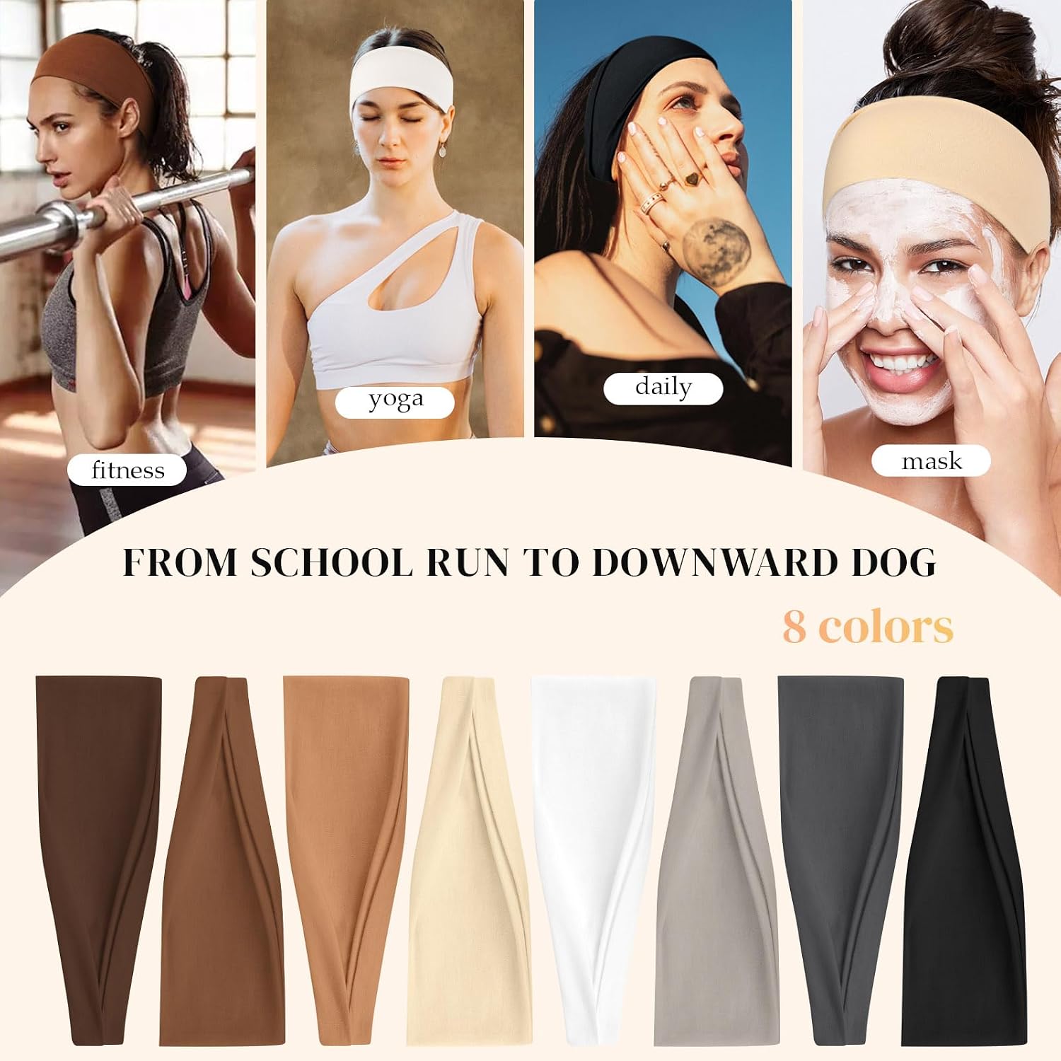 Detalle 2 de Haarband Damen 8er Set für Sport