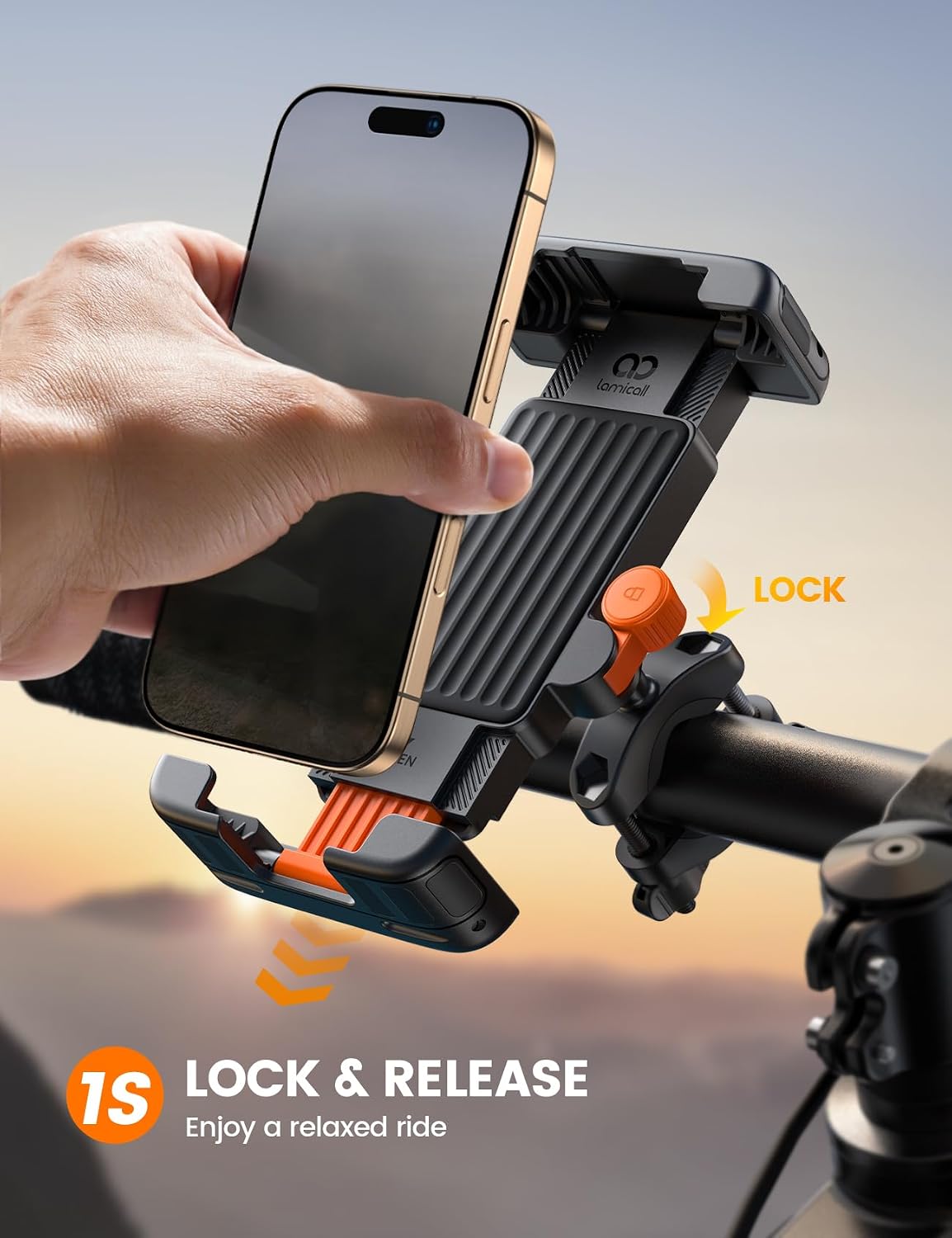 Detalle 2 de Lamicall Bike Phone Holder for iPhone 17 6.5in