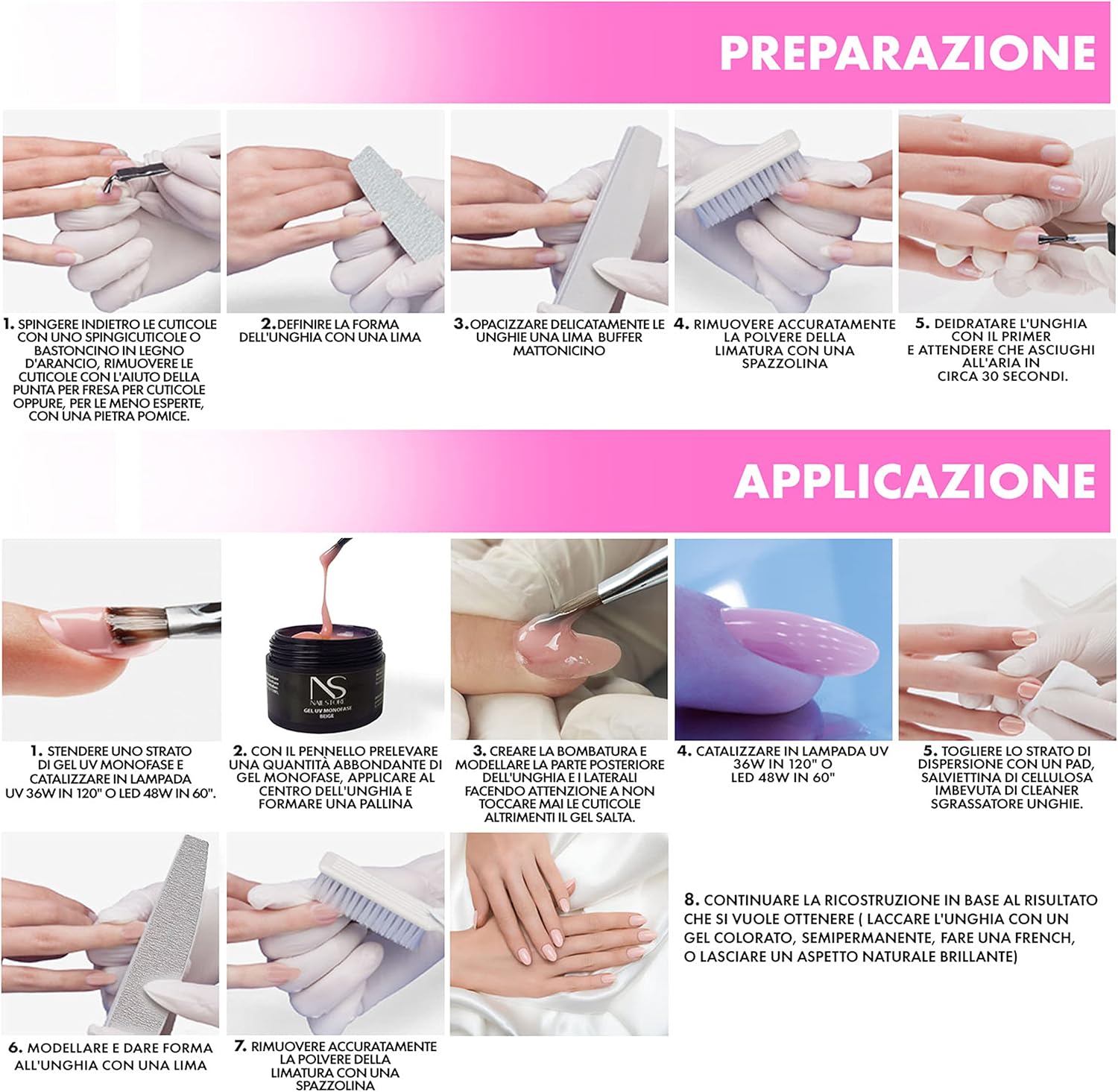 Thumbnail 6 de Nail Store Gel UV LED Costruttore Monofasico Cover Beige – Builder Camouflage 30 g: equilibrio tra camouflage e lavorabilità