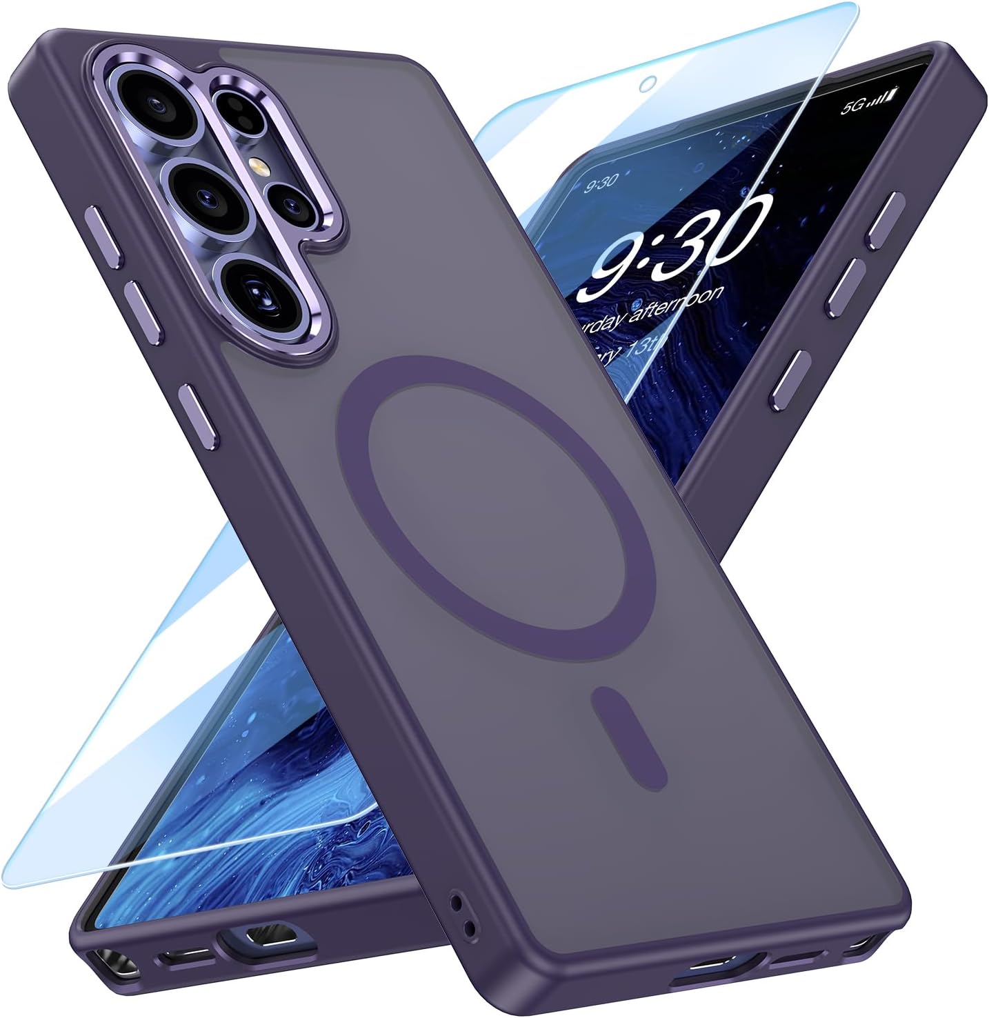 MATEPROX Magnetic Case for Samsung Galaxy S25 Ultra with Screen Protector – Translucent Matte, MagSafe Compatible