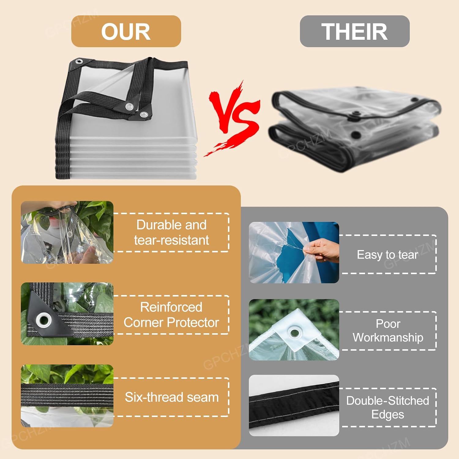 Thumbnail 3 de Clear Tarpaulin PVC 3m x 4m