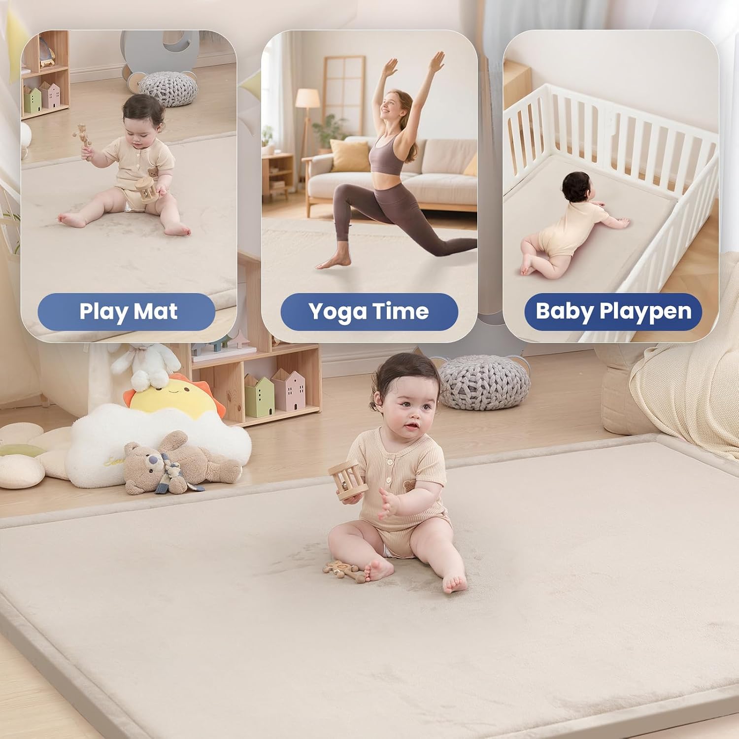 Detalle de HulooSleep Baby Play Mat, Memory Foam