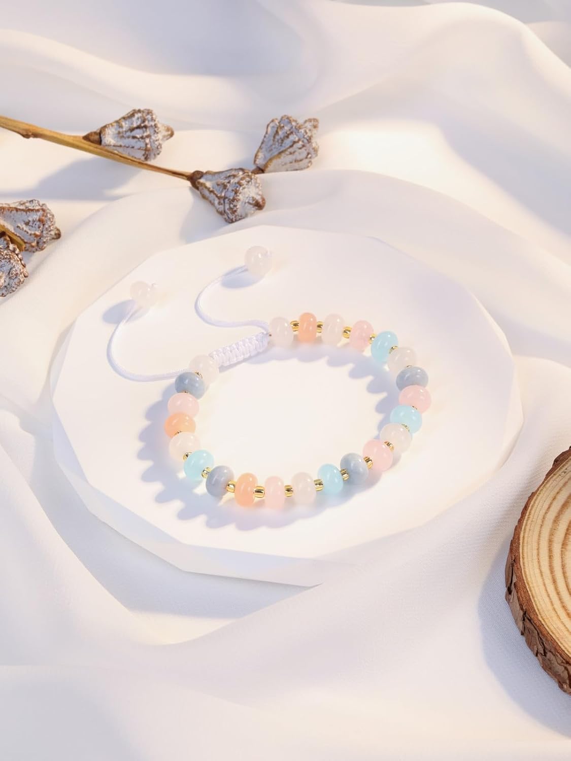 Detalle de JSDDE Healing Crystal Bracelet for Women and Girls: Colourful Boho Beaded Gemstone Jewellery