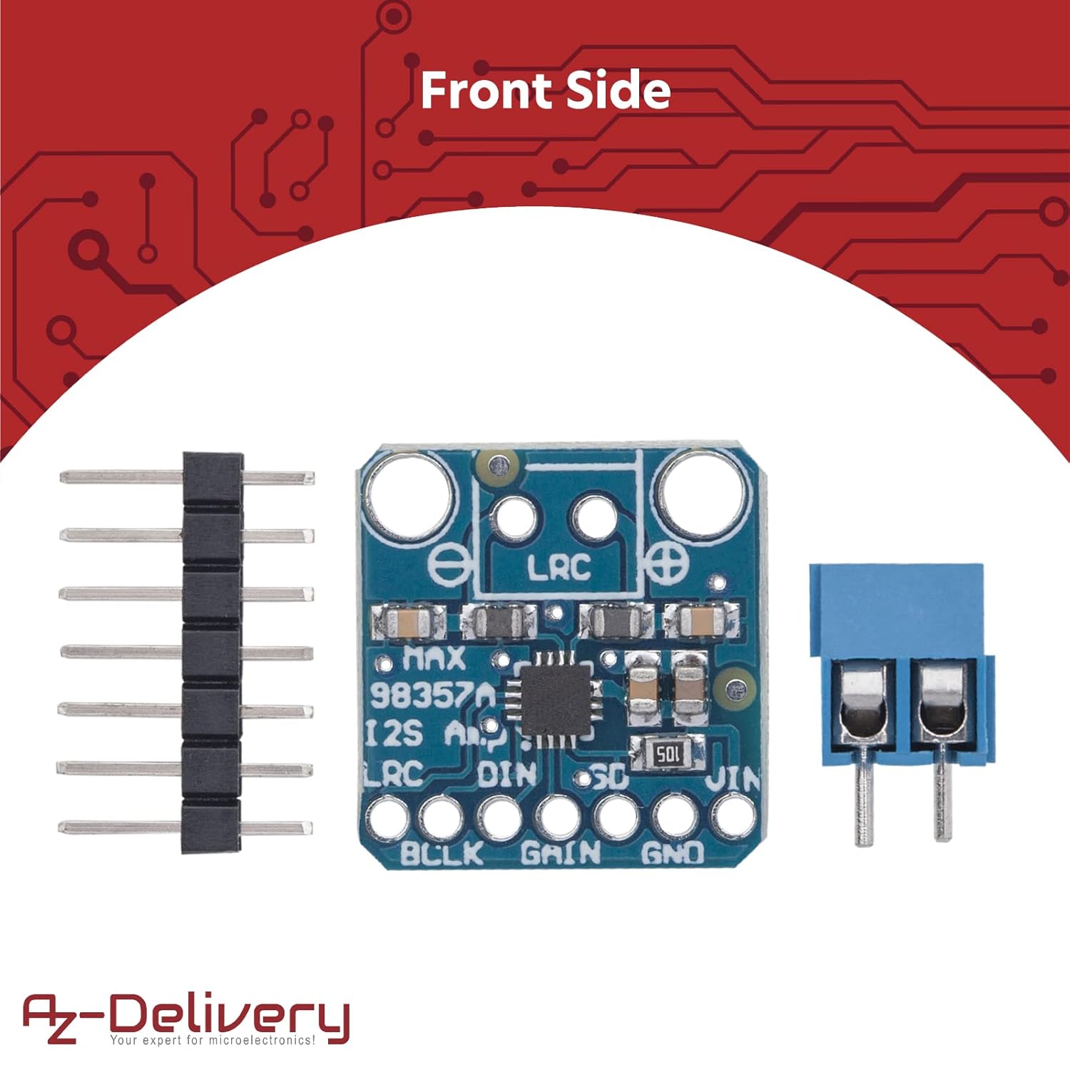 Detalle 2 de AZDelivery MAX98357A — module d’amplificateur mono I2S 3W de classe D