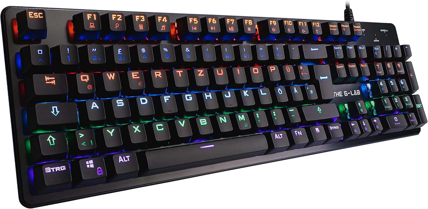 Detalle de THE G-LAB Keyz Carbon V3 klawiatura mechaniczna QWERTZ Blue Switches