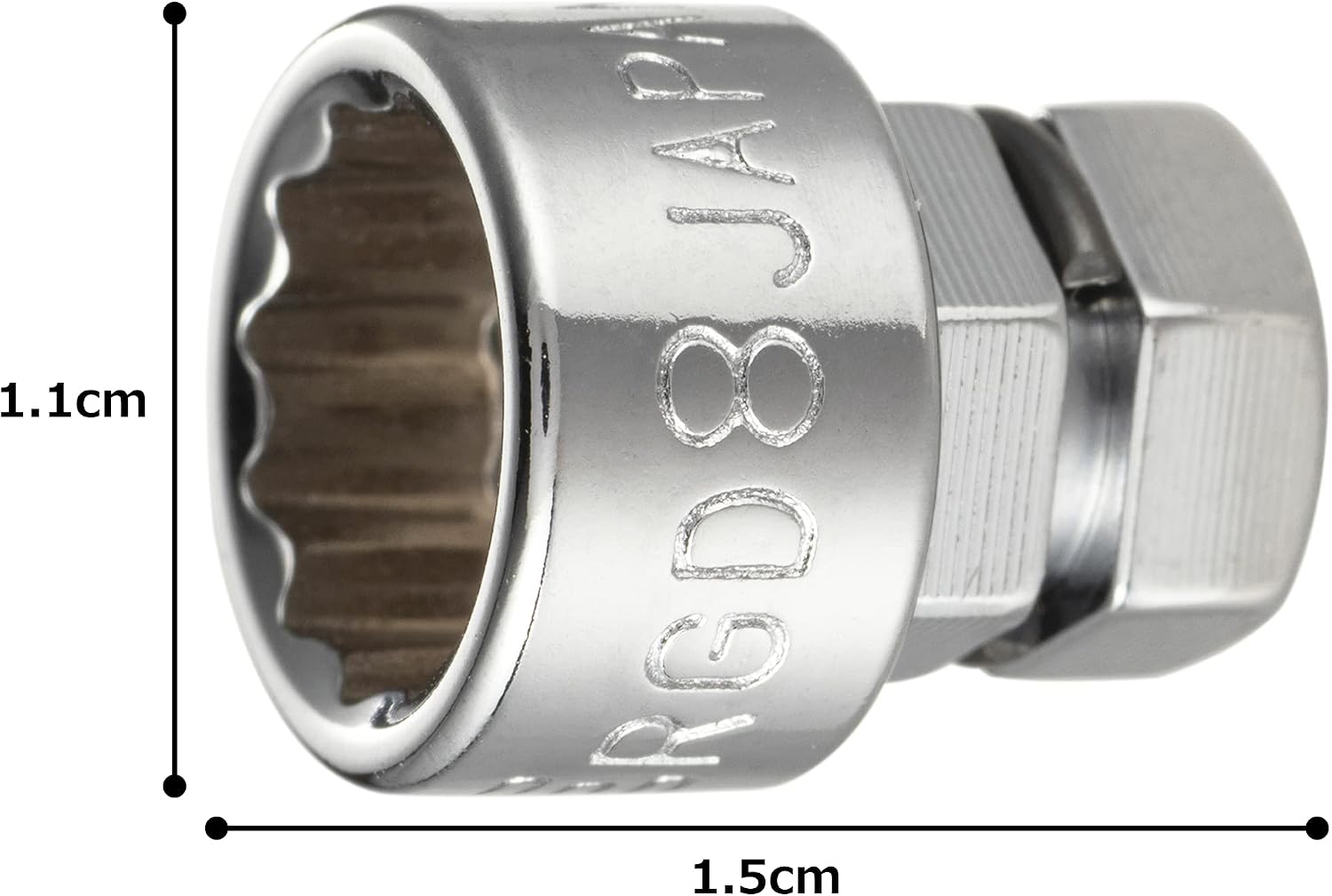 Detalle de トネ(TONE) HPRGD-08 12角ソケット 二面幅08mm めがねレンチ用