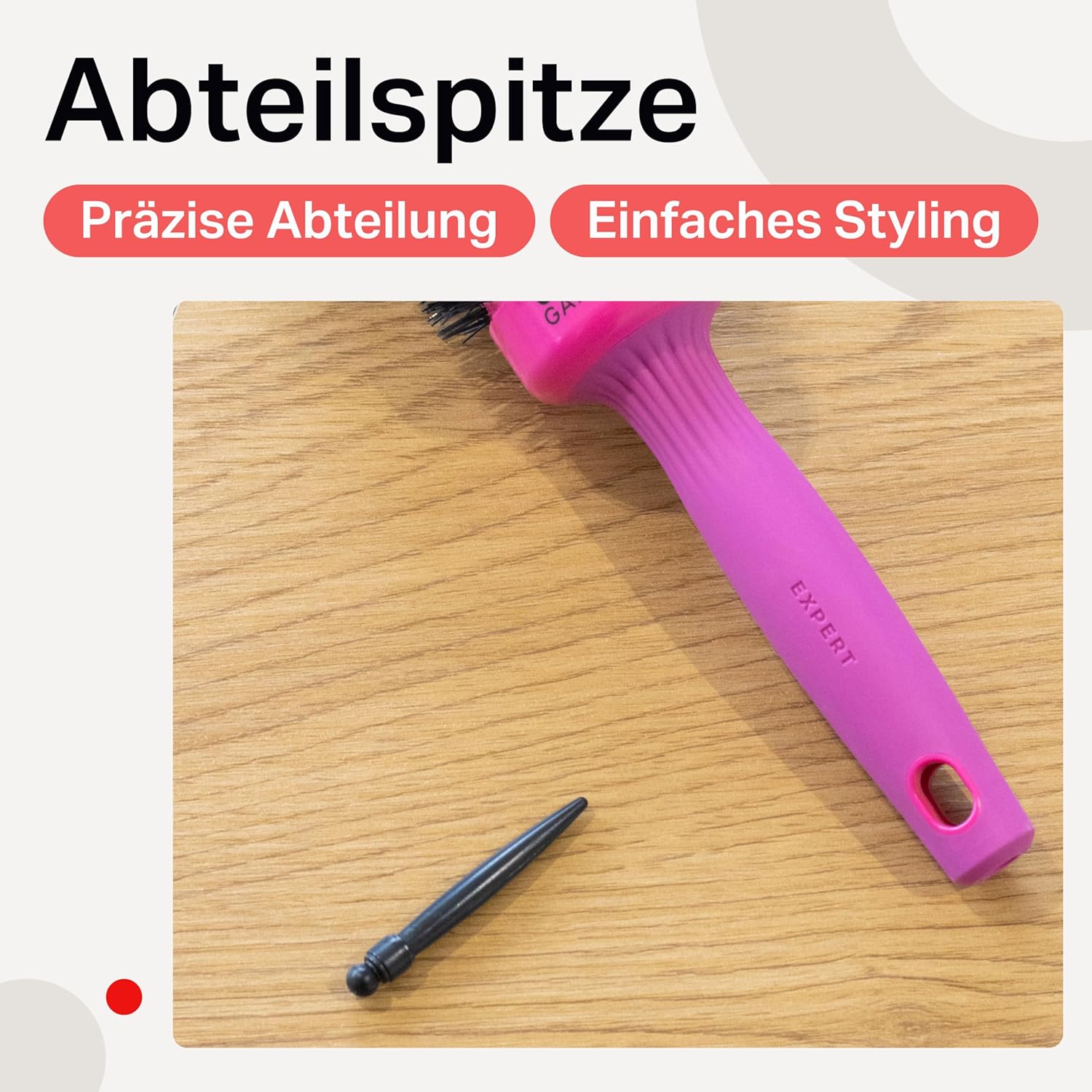 Detalle de Olivia Garden Expert Blowout Shine – Pink (45 mm) Rundbürste mit Keramik- und Ionentechnologie