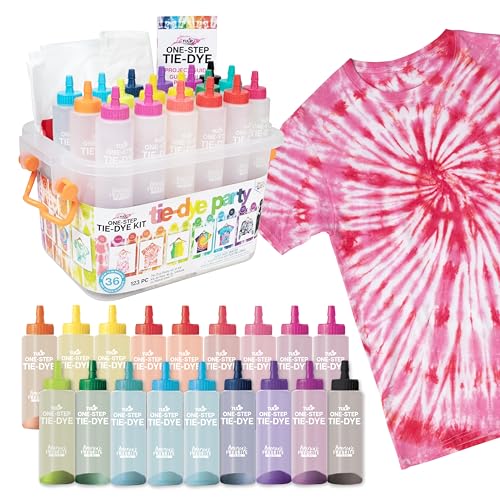 Detalle de Tulip One-Step Tie Dye Kit, Large Group Activity – 18 Bottles, 14 Colors, 36 Projects