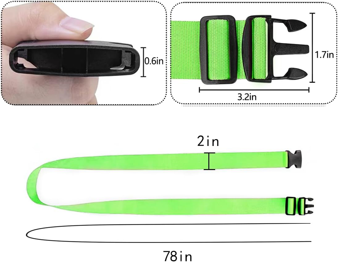 Detalle 2 de Luggage Straps - Adjustable, Thickened Packing Belts for Secure Travel (Green, 2–4 Pieces)
