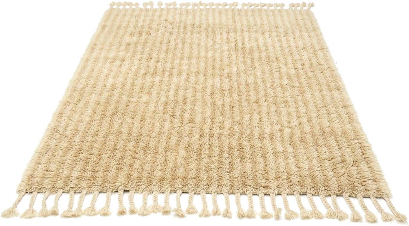 Detalle de RugVista Ecco, dywan 160 × 230 cm, wysoki włos, off white i beżowy