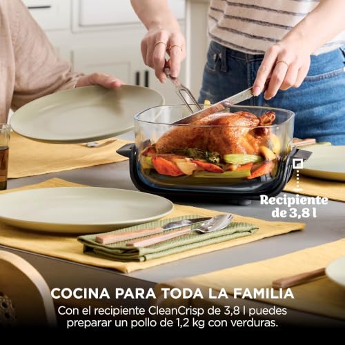 Detalle de Ninja CRISPi: Freidora de Aire Portátil 4 en 1, 3,8 L, Piedra – versátil y compacta para cocinas pequeñas