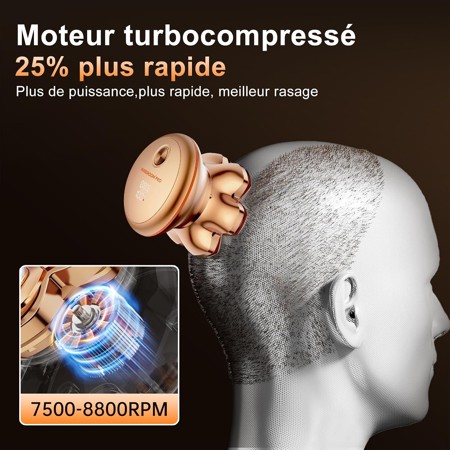 Thumbnail 4 de MAXGROOM PRO Rasoir Tete Chauve 1400mAh