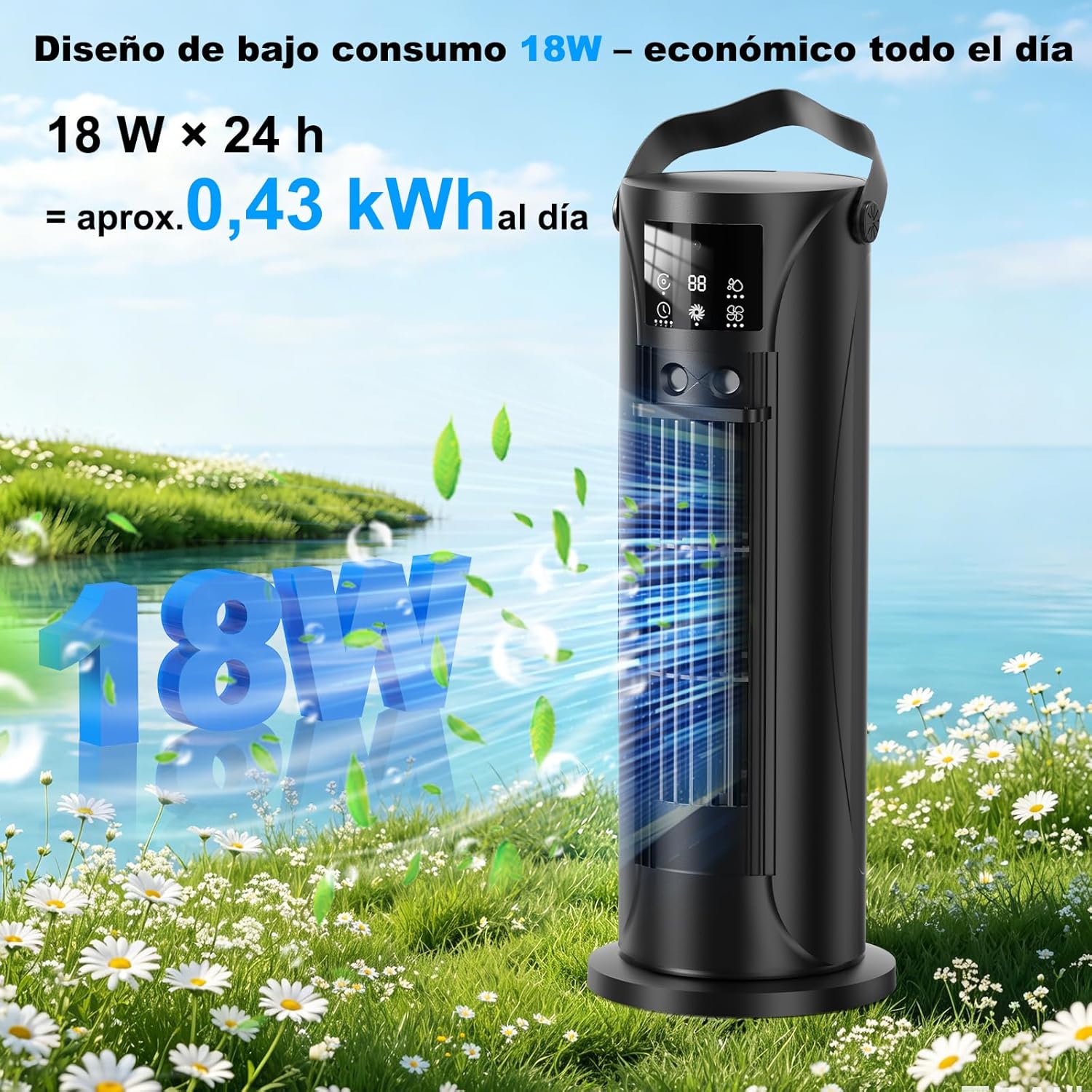 Thumbnail 1 de Mobile Klimaanlage – Mini Klimaanlage mit Kühl-, Befeuchtungsfunktion und 120° Oszillation