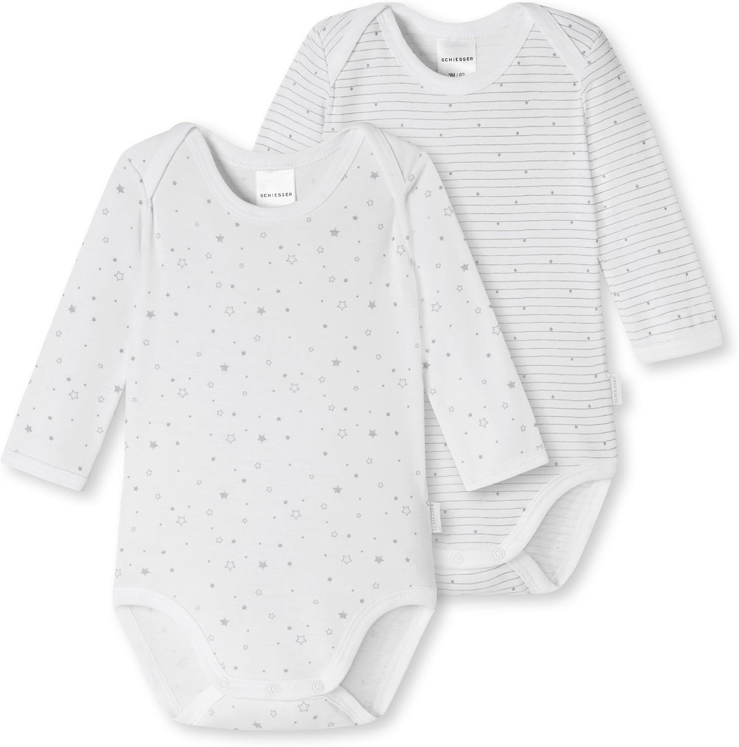 Detalle de Schiesser Baby Mädchen Body Bodies 1/1 Langarm – 2er Pack (Original Classics) 181784