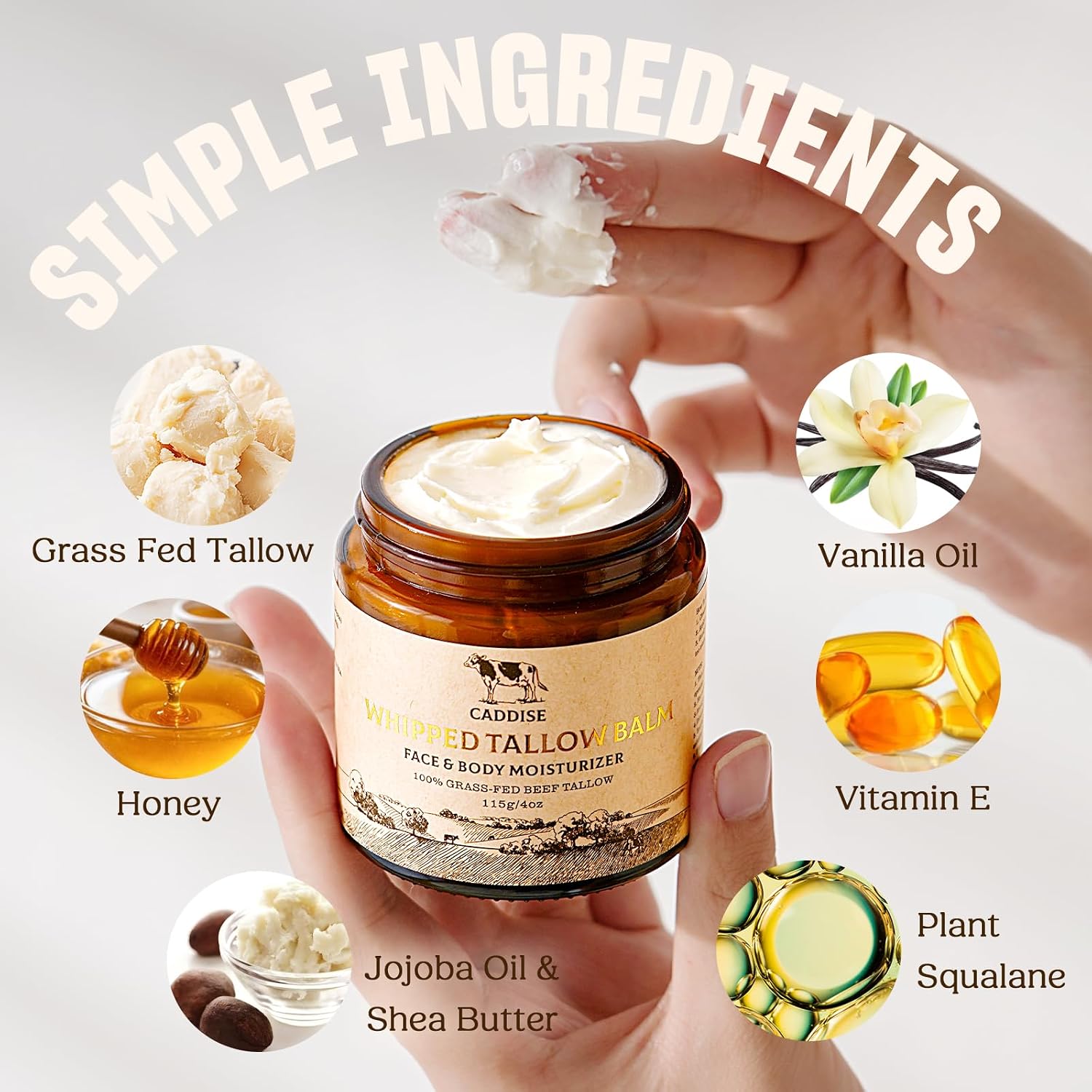 Detalle 2 de CADDISE Whipped Beef Tallow Balm, 4 oz