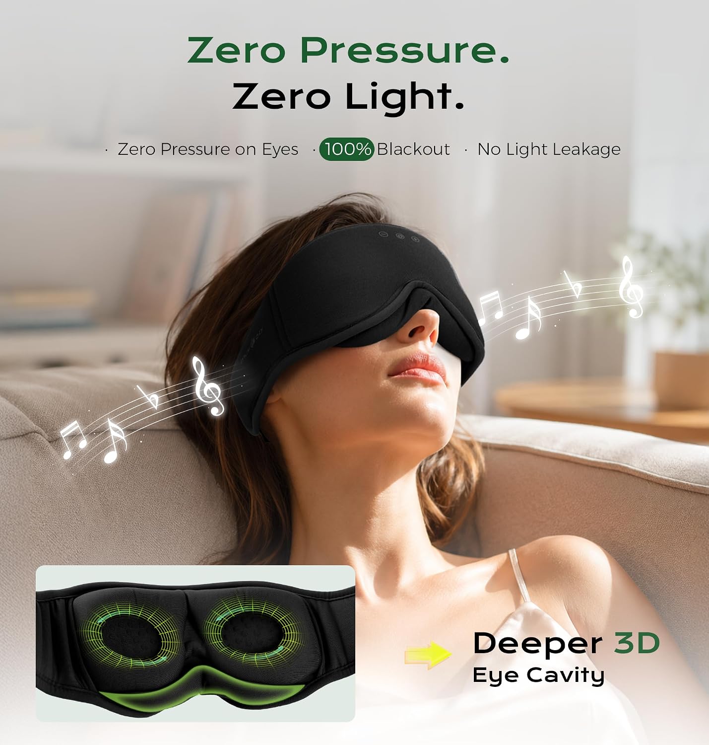 Thumbnail 5 de MUSICOZY Sleep Mask Headphones 100% Blackout