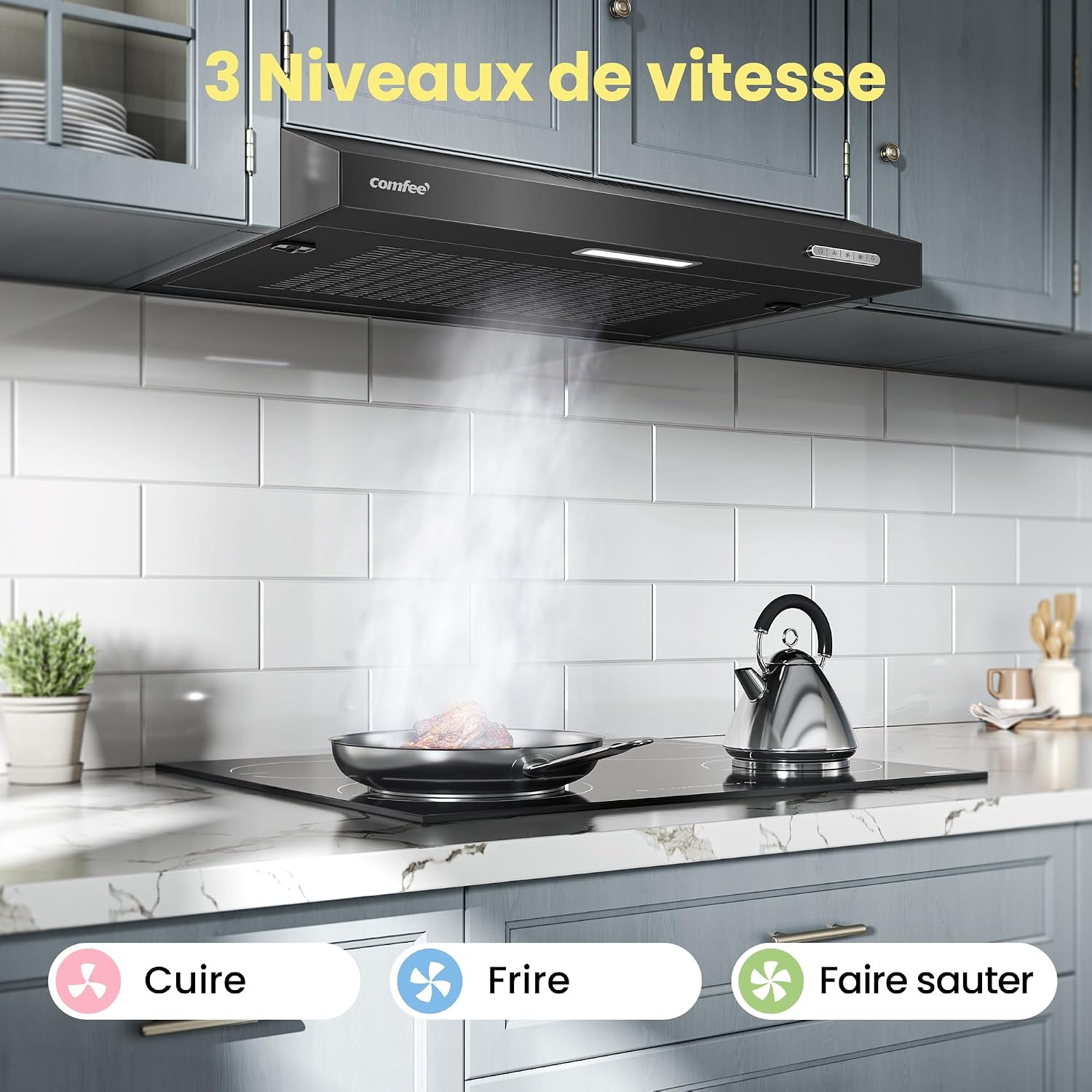 Detalle de COMFEE' KWH-SLIF17B-60 Hotte Aspirante 60 cm – 200 m³/h