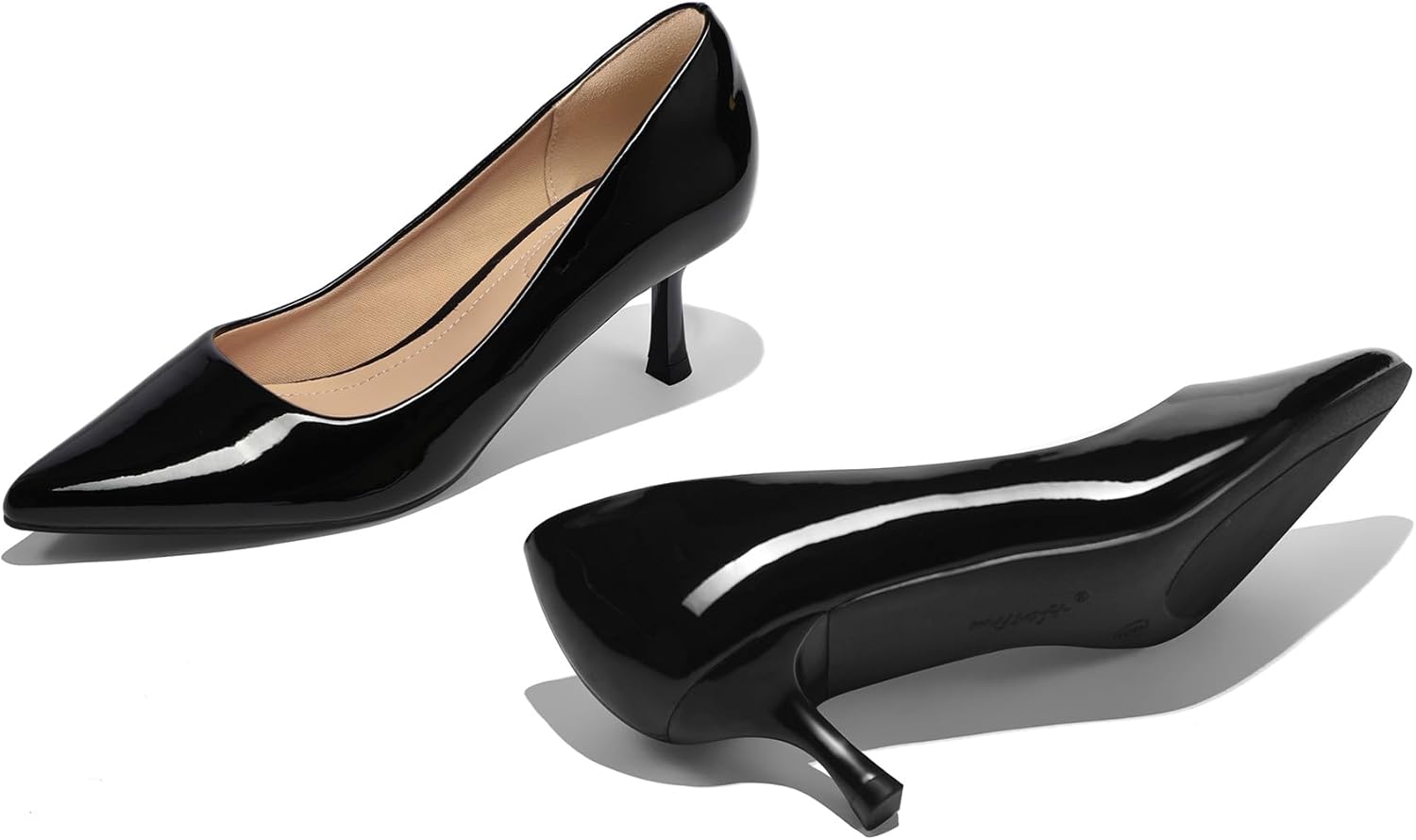 Thumbnail 4 de mysoft Kitten Heels for Women Low Heel Pumps (2 Inch) Closed Toe Wedding Dress Shoes