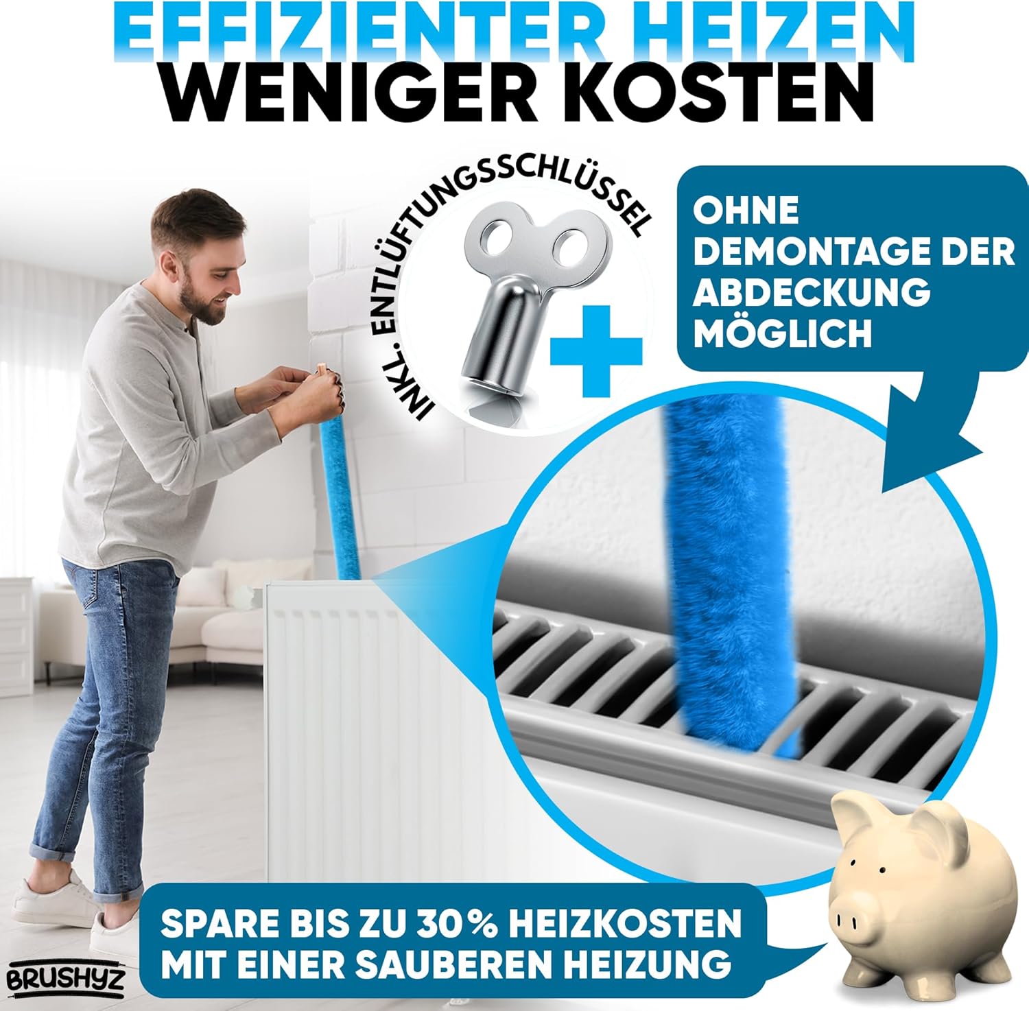 Thumbnail 1 de BRUSHYZ Heizungsbürste 115 cm für Heizkörper