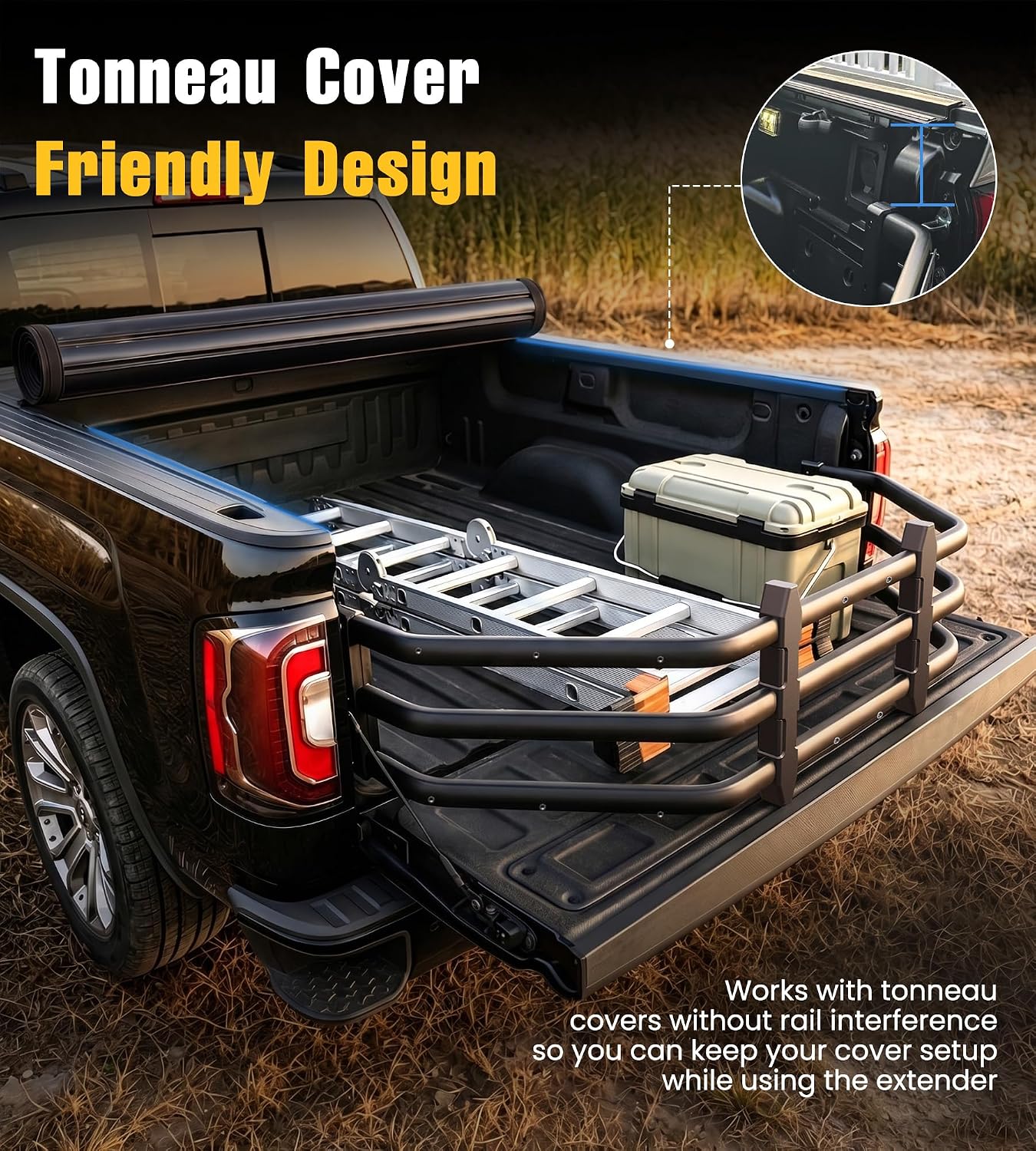 Detalle 2 de TRUMGETA Aluminum Truck Bed Extender, 54–61-Inch