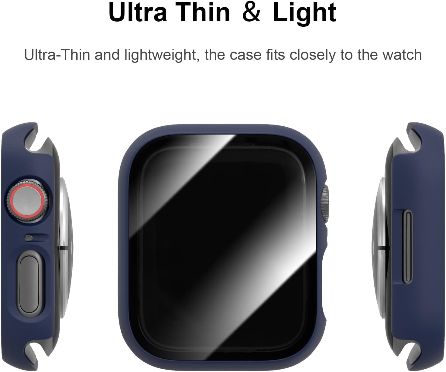 Thumbnail 3 de JERXUN 6-Pack Case with Tempered Glass Screen Protector for Apple Watch Series 9/8/7 (41mm)