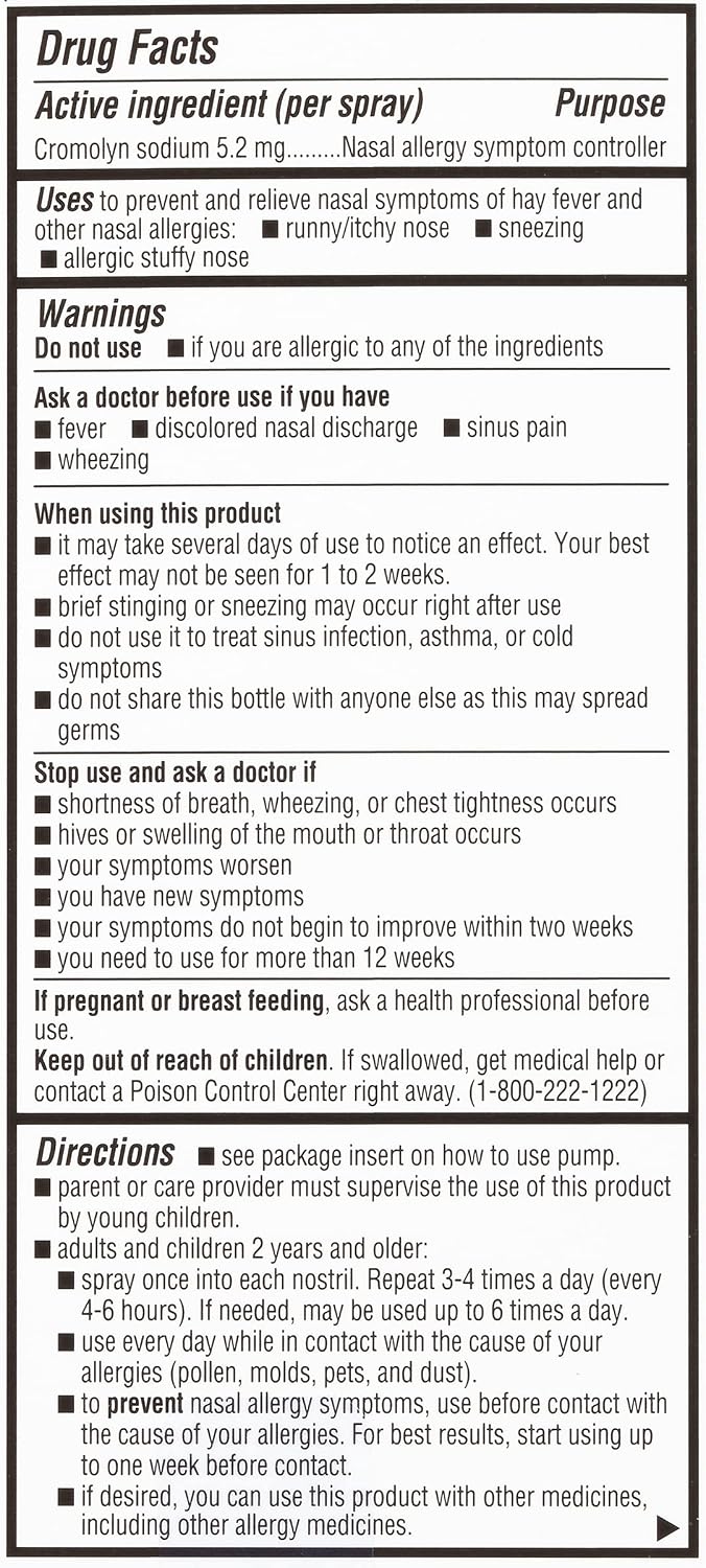 Thumbnail 6 de NasalCrom ME01101 Nasal Allergy Spray, 200 Sprays, 0.88 Fl Oz, 2-Pack