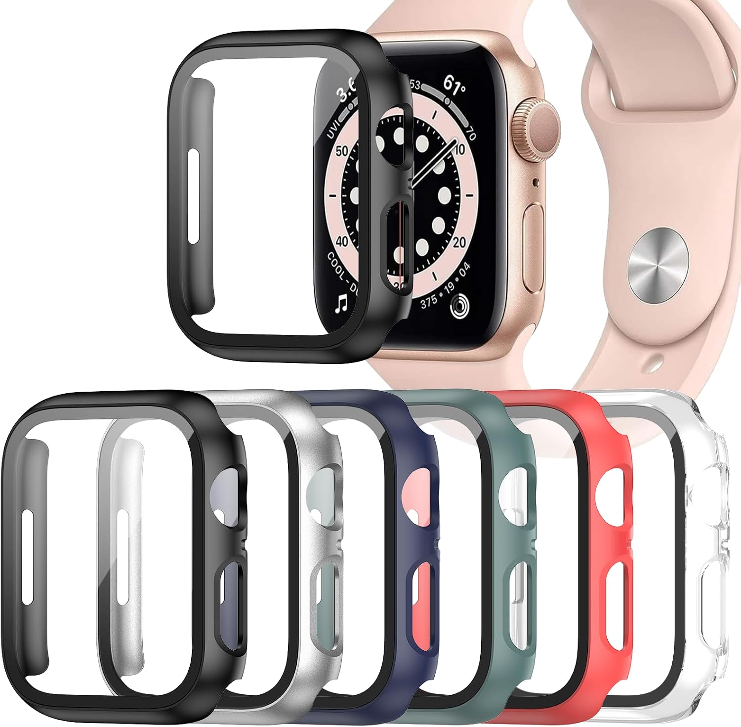 Detalle de Landhoo 6-Pack Apple Watch Case for Series 3/2 42mm with Screen Protector