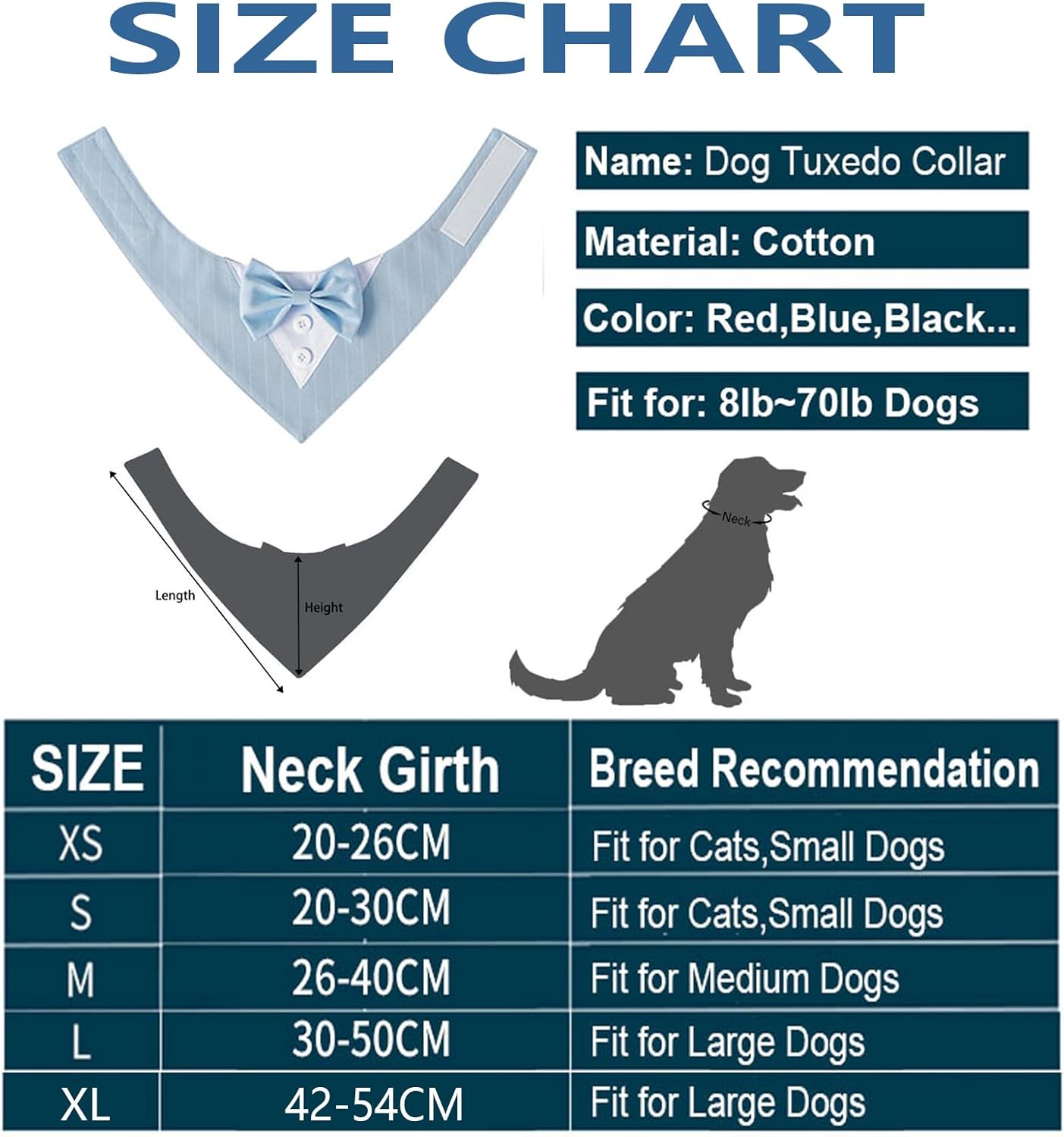 Detalle de BT Bear Pet Tuxedo Collar Bandana – Red, Size M