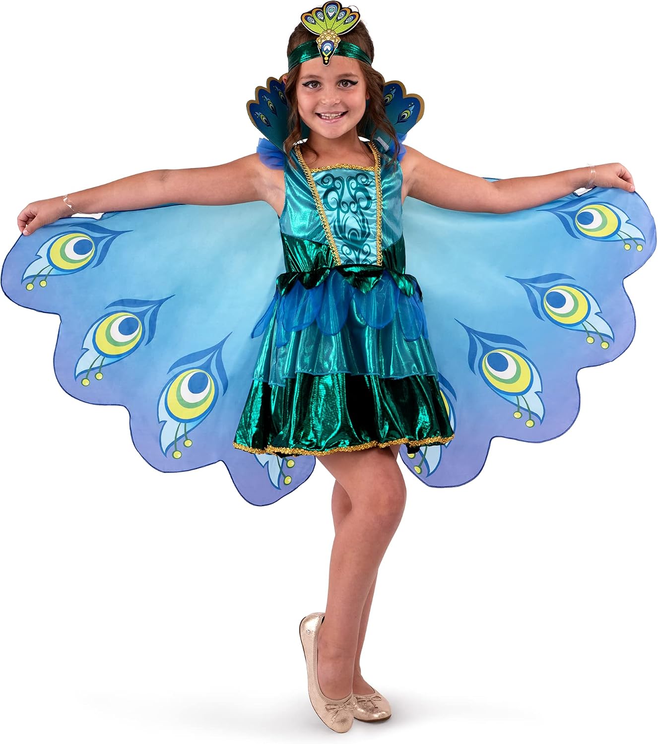 Detalle 2 de Spooktacular Creations Pfauenkleid Kinder 🎭