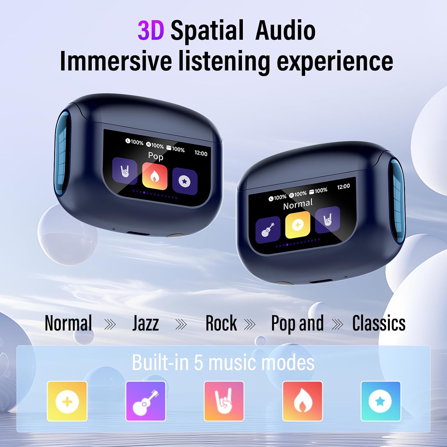 Thumbnail 6 de Ecouteurs Bluetooth sans Fil avec Écran Tactile et ANC IPX7 – 48H d’autonomie