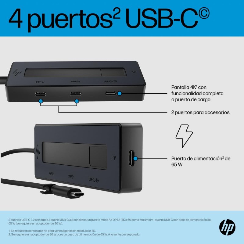 Thumbnail 3 de Hub HP USB-C de 5 puertos 4K Ultra HD: compacto, rápido y portable