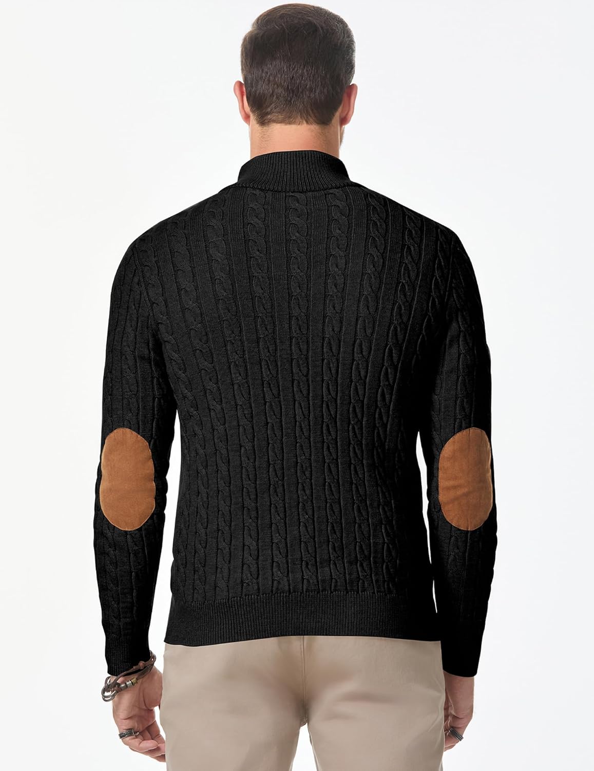 Detalle 2 de JMIERR Men's Cable Knit Pullover Sweater 1️⃣0️⃣0% Cozy