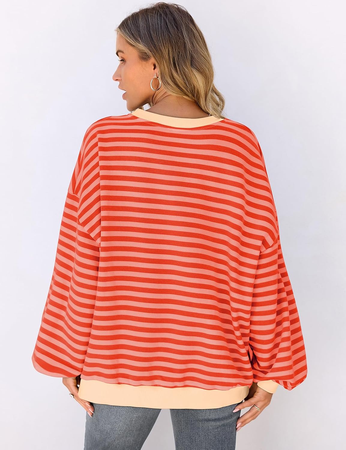 Thumbnail 4 de UEU Oversized Striped Crewneck Sweatshirt