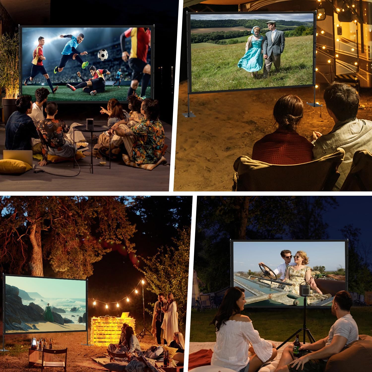 Thumbnail 3 de STWUI Outdoor Projector Screen with Stand (120-inch, 16:9) Portable 4K HD Wrinkle-Free Movie Screen