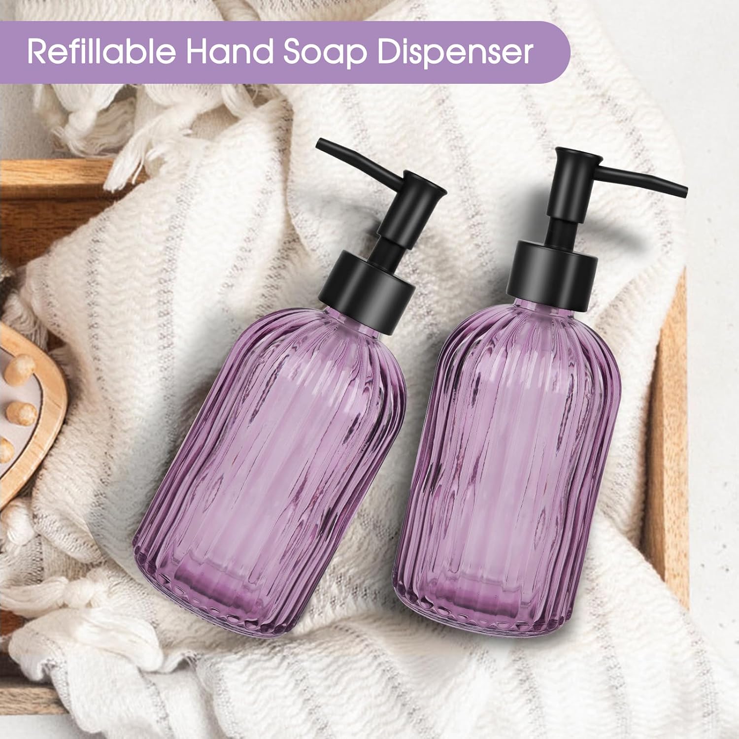 Detalle de Glass Soap Dispenser Set, 400 mL