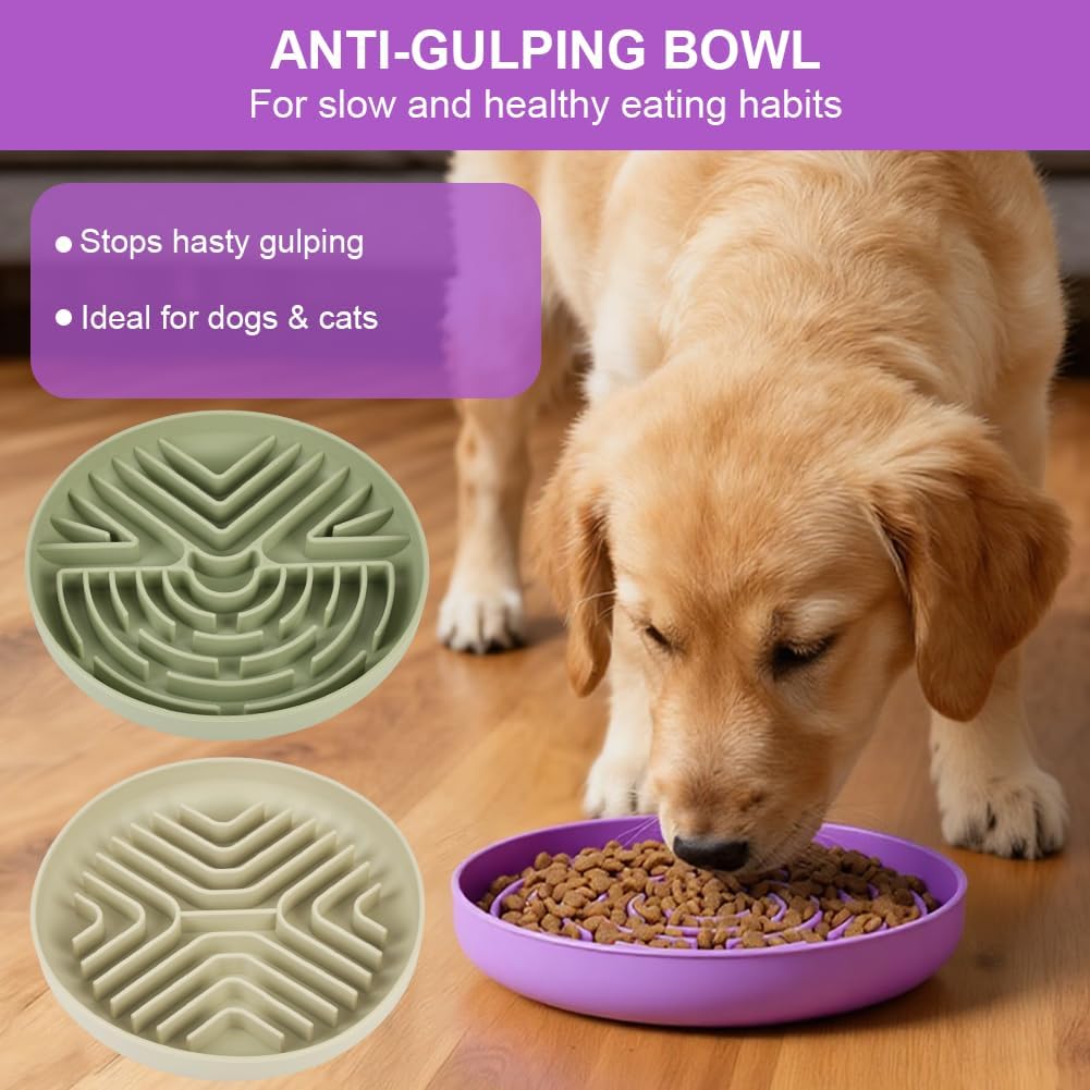 Thumbnail 6 de OFFCUP Slow Feeder Dog Bowl (Purple) – silicone anti-choke, anti-bloat slow food bowl with suction cup
