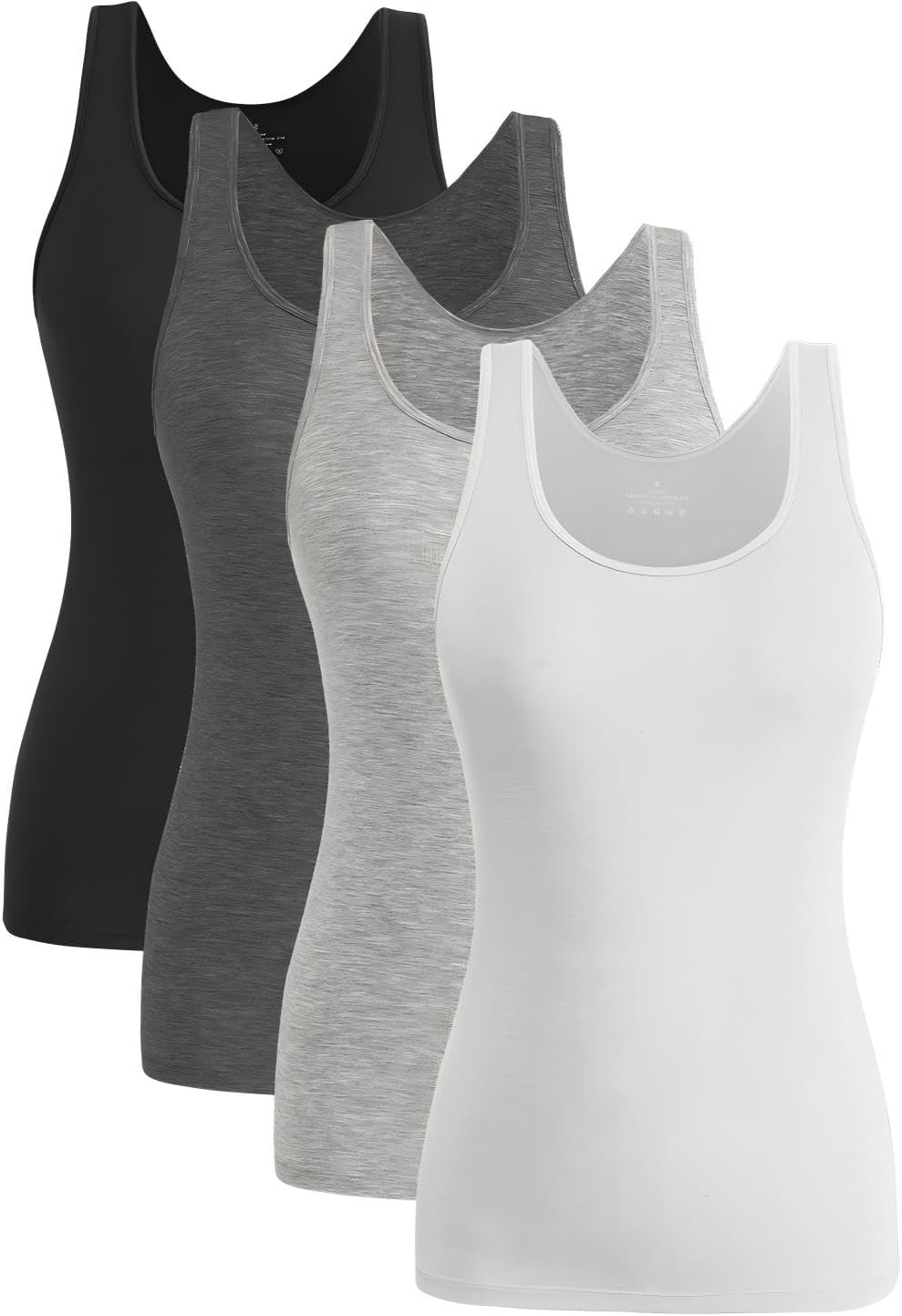 Thumbnail 5 de Knuffnee Damen Stretch Unterhemd Basic Tank Tops (4er Pack) – Modal/Elasthan für Training & Alltag