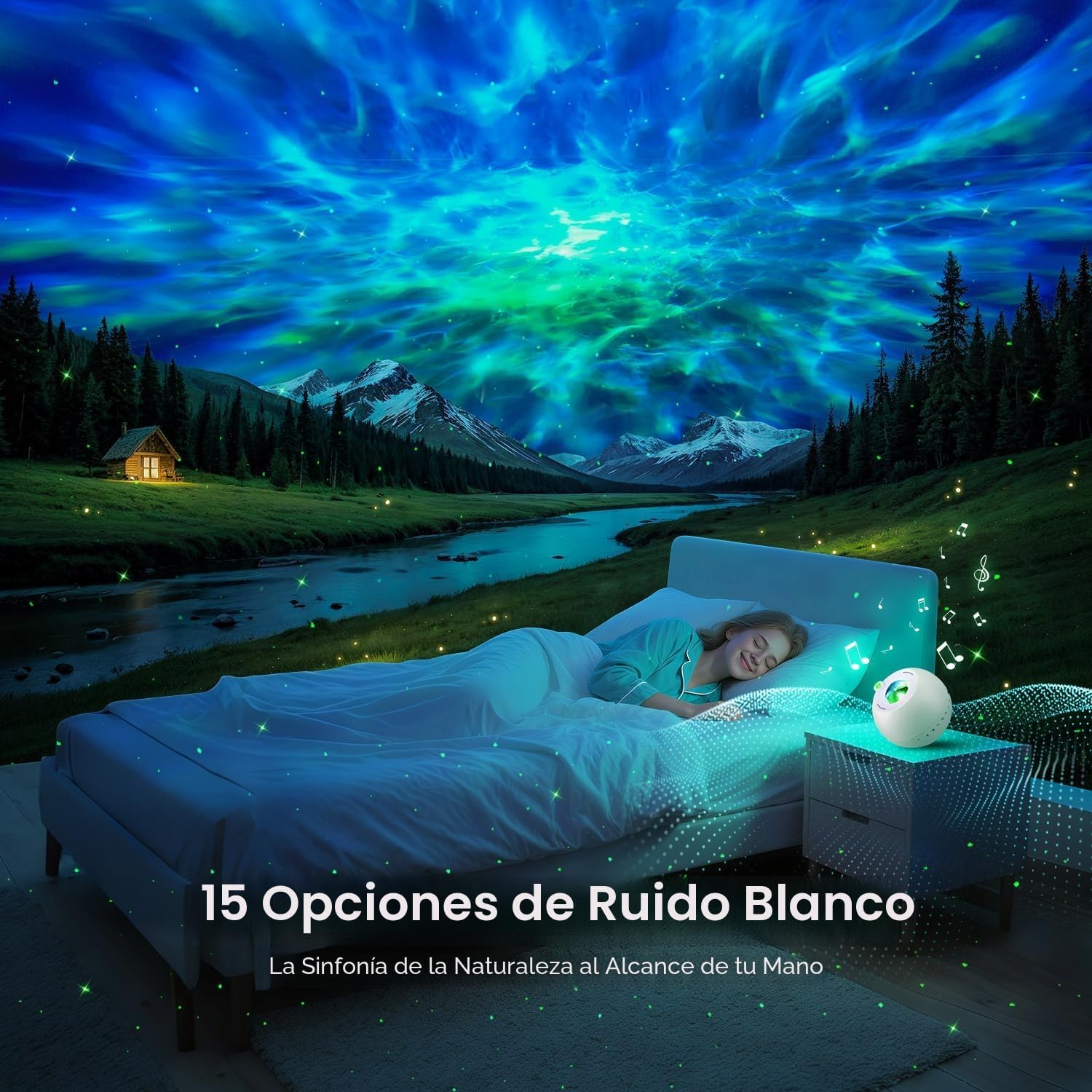 Detalle de One Fire Proyector de Galaxias y Estrellas 15 colores