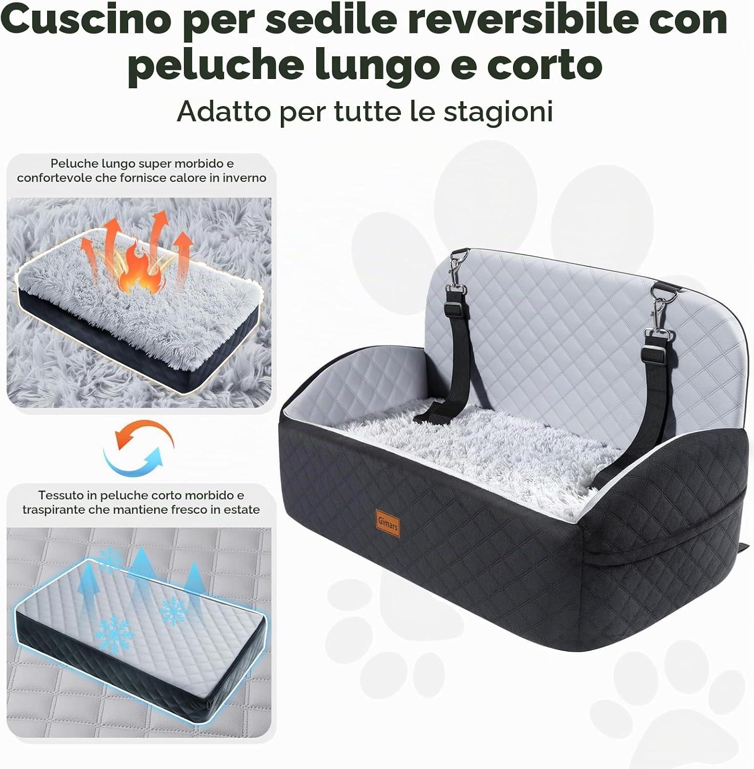 Thumbnail 4 de Gimars Reversibile Seggiolino Auto per Cani 13 cm