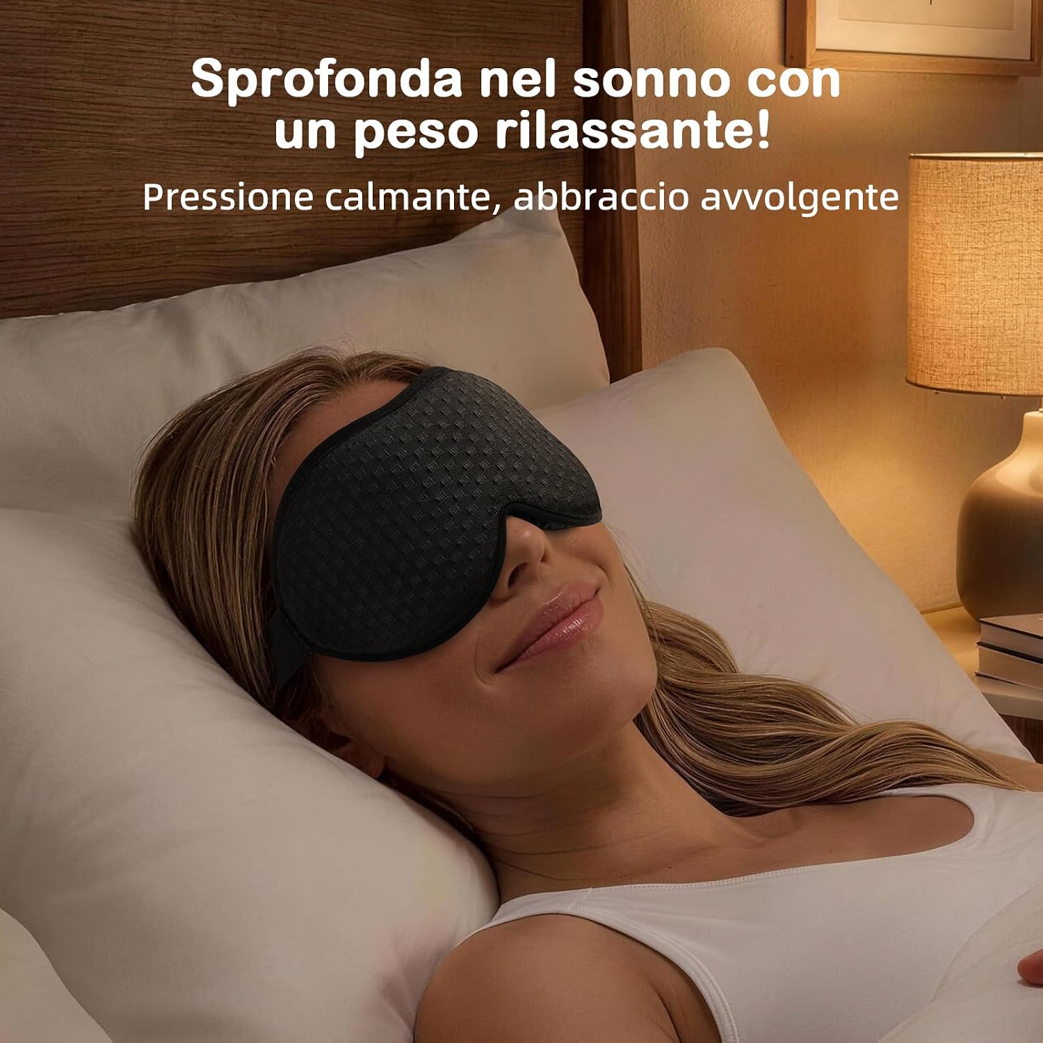 Thumbnail 1 de INNELO Mascherina per Dormire Ponderata Migliorata: comfort 3D, oscuramento totale e peso calibrato per sonno profondo