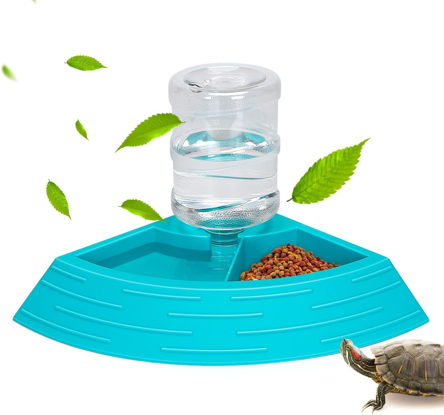 Nobleza alimentatore automatico per rettili con distributore d’acqua e ciotola 2 in 1 (Blu, Taglia L)