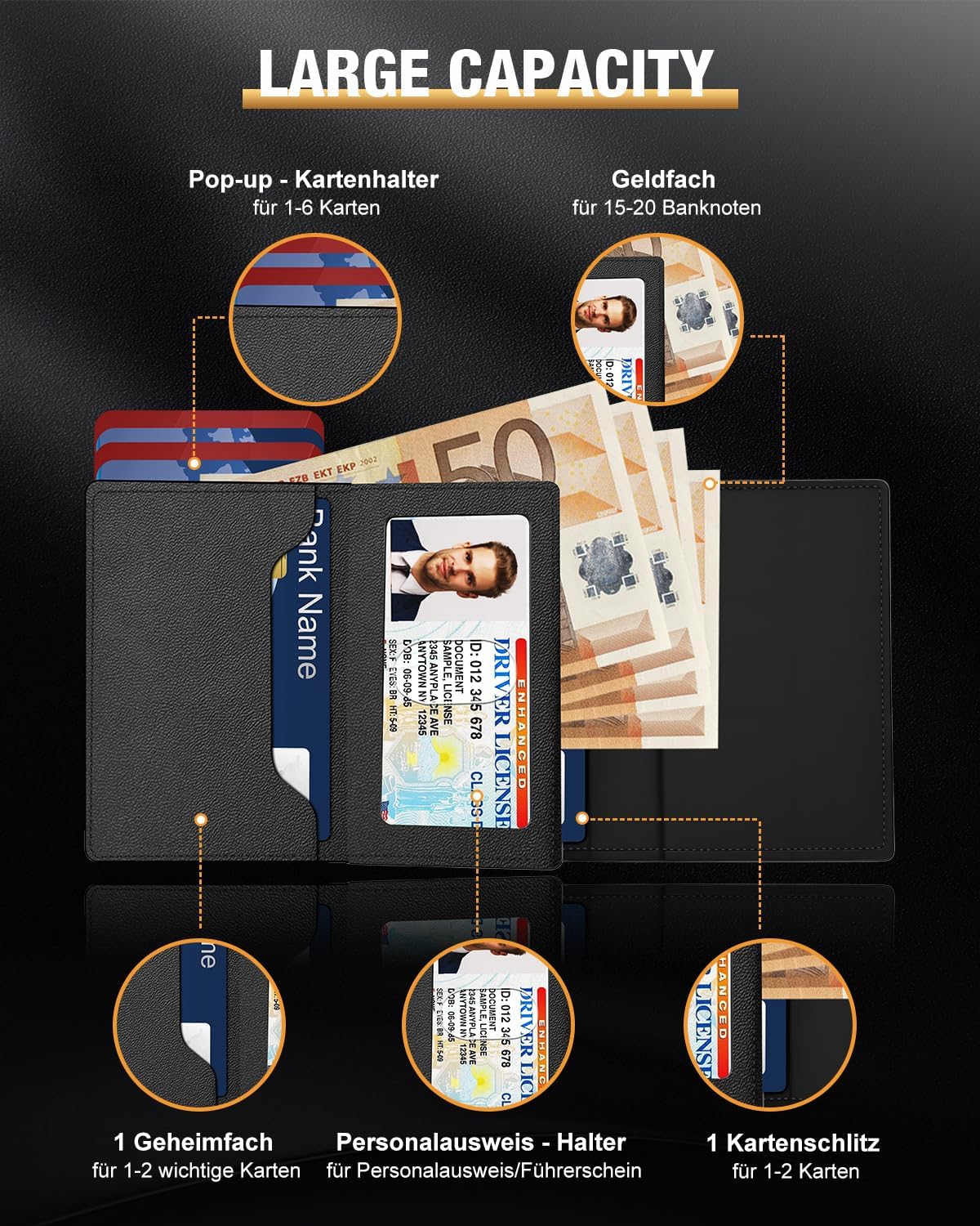 Thumbnail 3 de dwnkove Kartenetui Herren RFID Schutz 💼